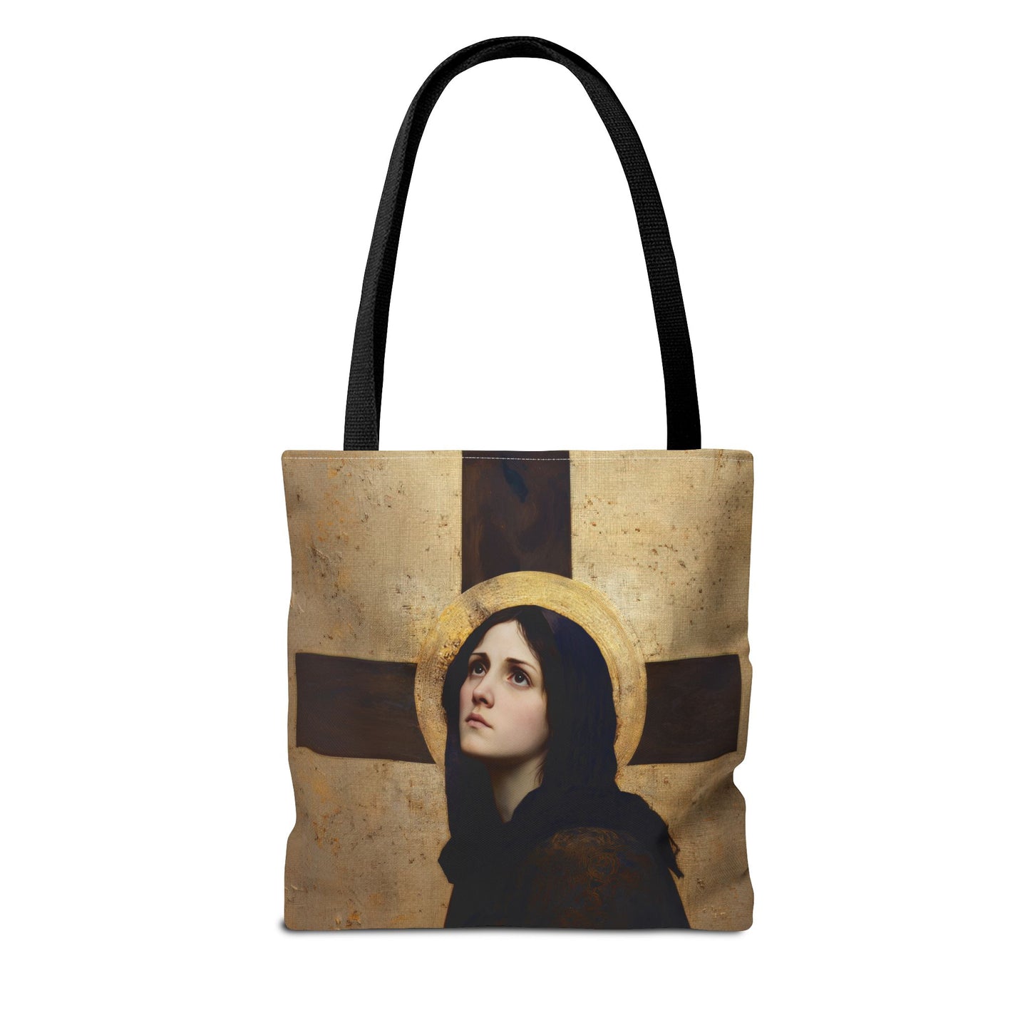 Our Lady of the Cross - Mother Mary  - Our Lady of the Crucifix - Marian Art - Tote Bag - Large Medium Small Faith Art Bag - Tote Purse