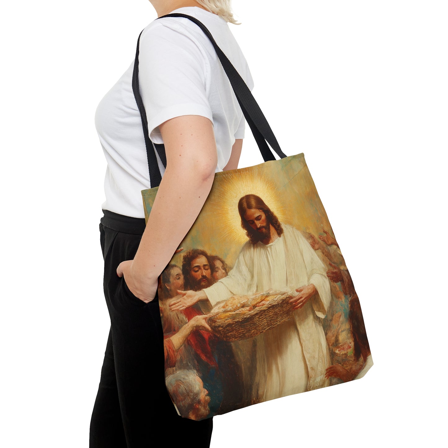 The Quiet Multiplication of Love : Loaves and Fishes - Tote Bag - Large Medium Small Faith Art Bag - Catholic Faith Purse