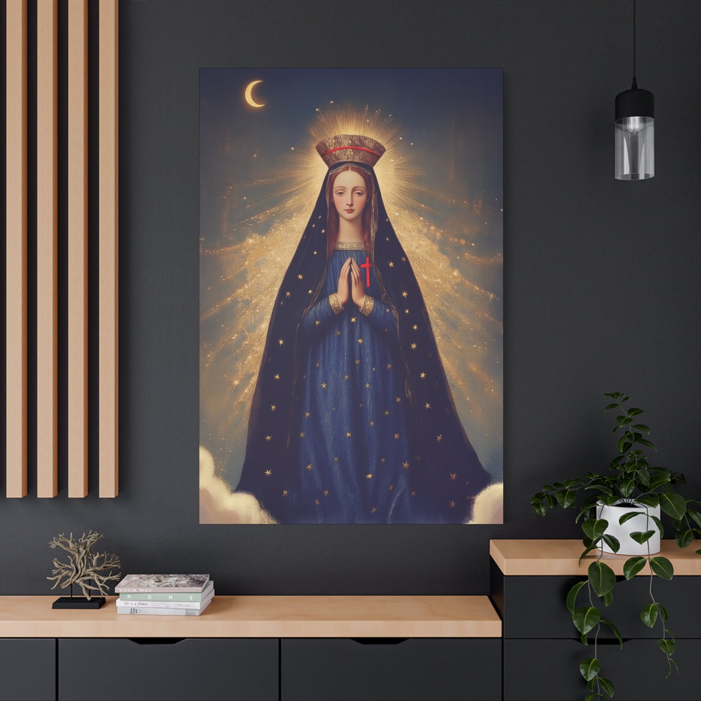 Our Lady of Pontmain - Multiple Sizes - Catholic Home art - Museum Wrapped Canvas - Sanctified Souls Print - Mother Mary Art