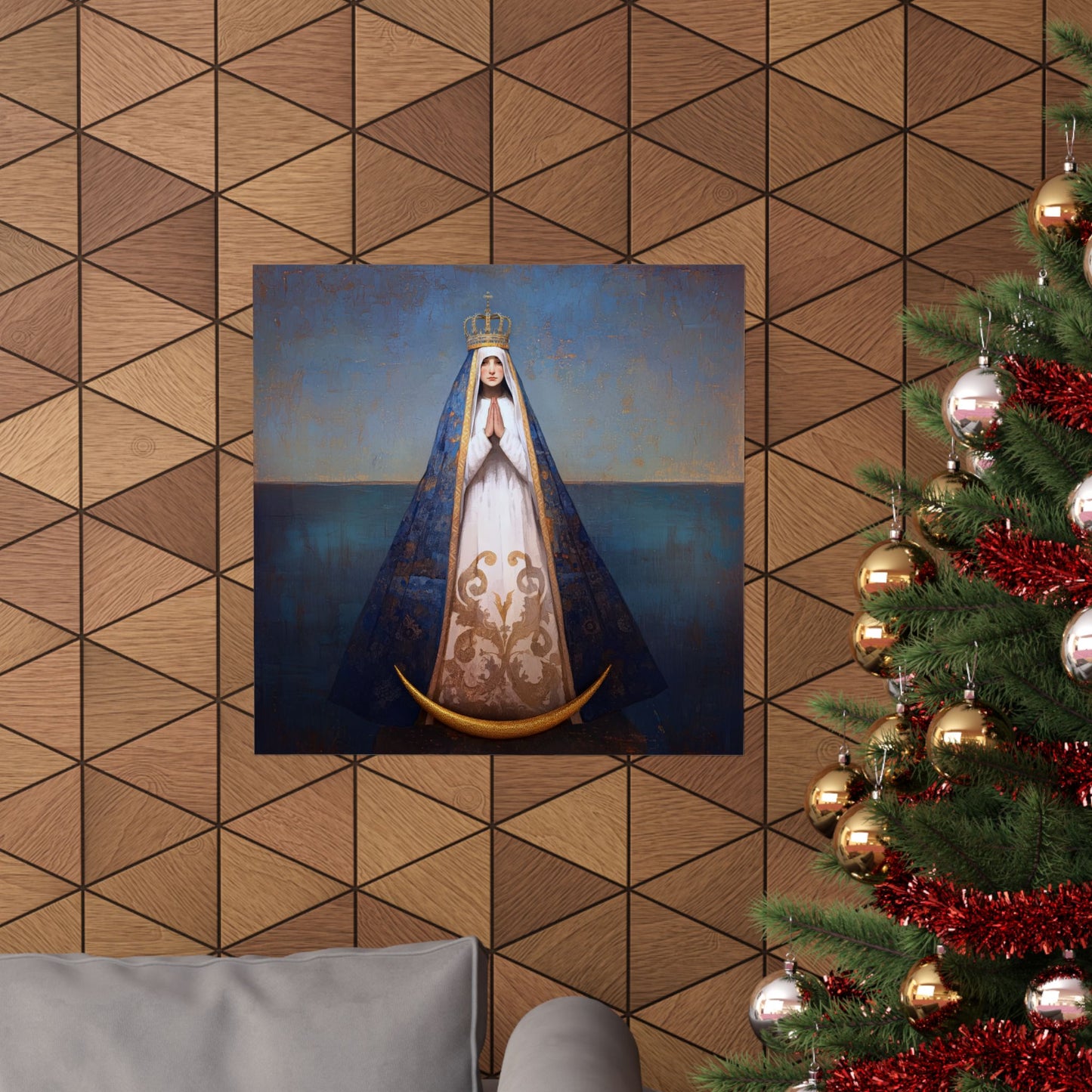 Virgen del Valle - Mother Mary  - Virgin of the Valley - Marian Art - Sanctified Souls Print - Multiple Sizes - Premium Vertical Posters