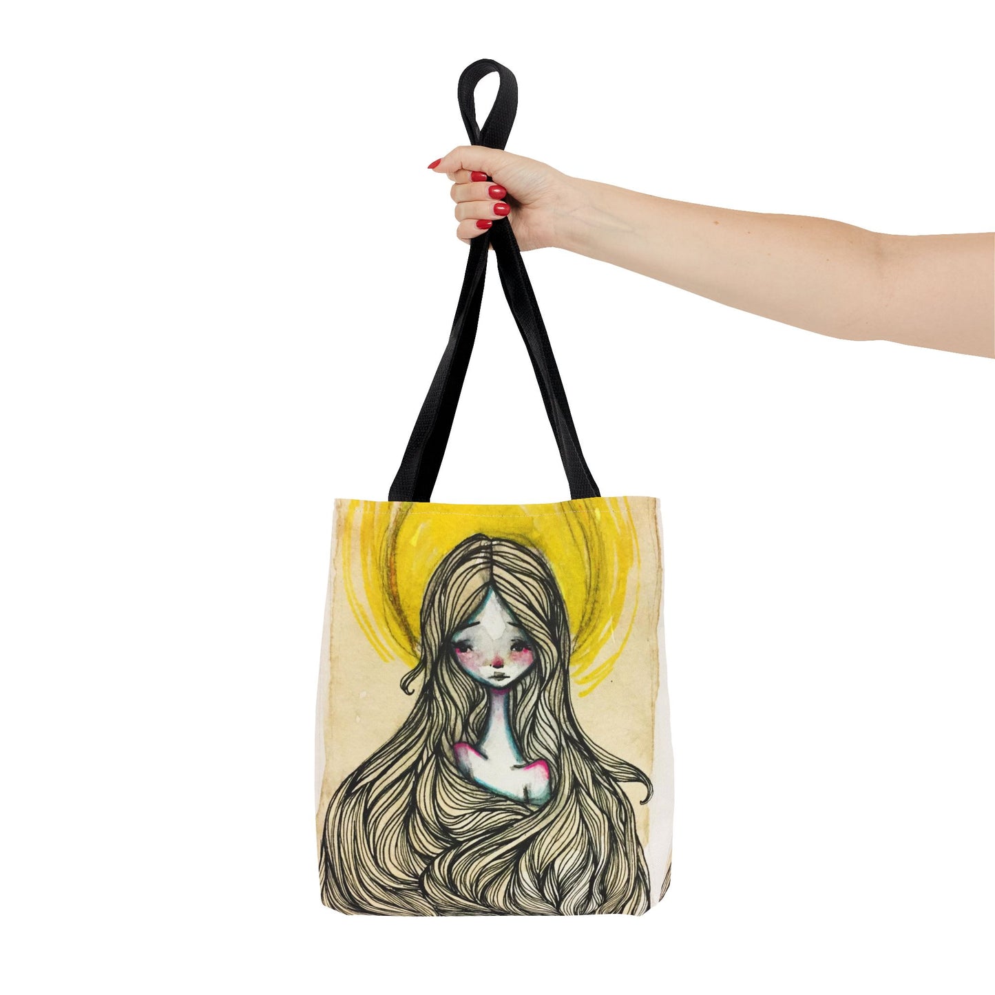 Saint Agatha of Sicily Tote - Hand-Drawn Catholic Art - Prayer Bag | Christian Devotional Tote | Sanctified Solocosmo Religious Tote