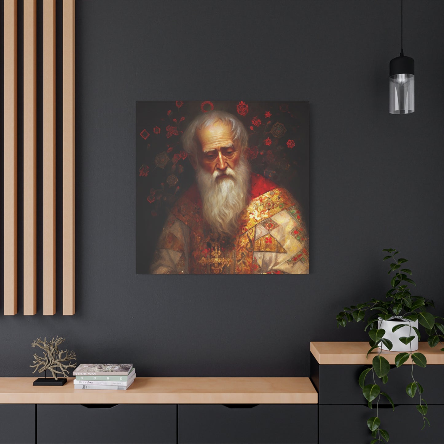 Saint Nicholas - Museum Wrapped Canvas - Sanctified Souls Print - Religious Art for your Home - Father Christmas - Catholic Christmas