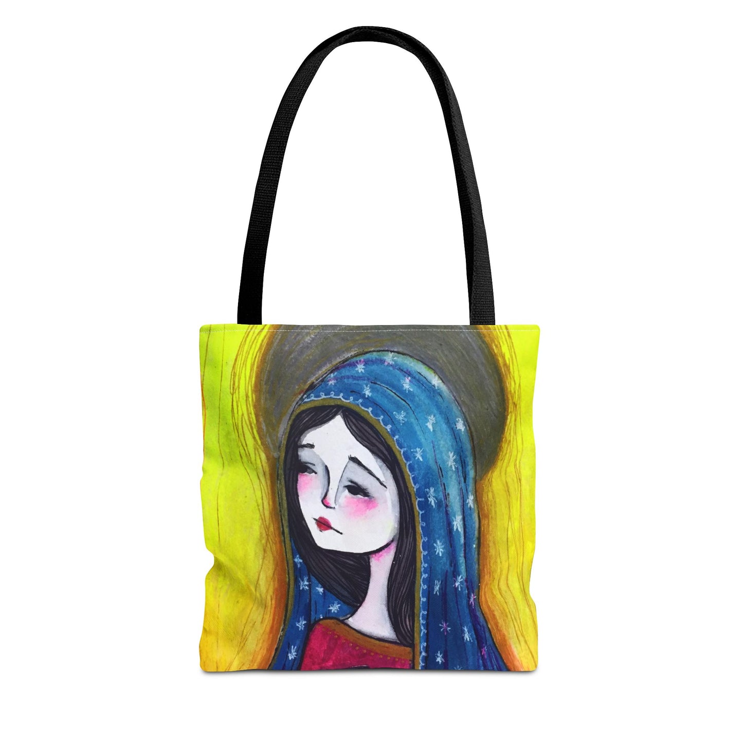 Our Lady of Guadalupe Tote - Hand-Drawn Catholic Art - Prayer Bag | Marian Devotional Tote | Sanctified Solocosmo Religious Tote