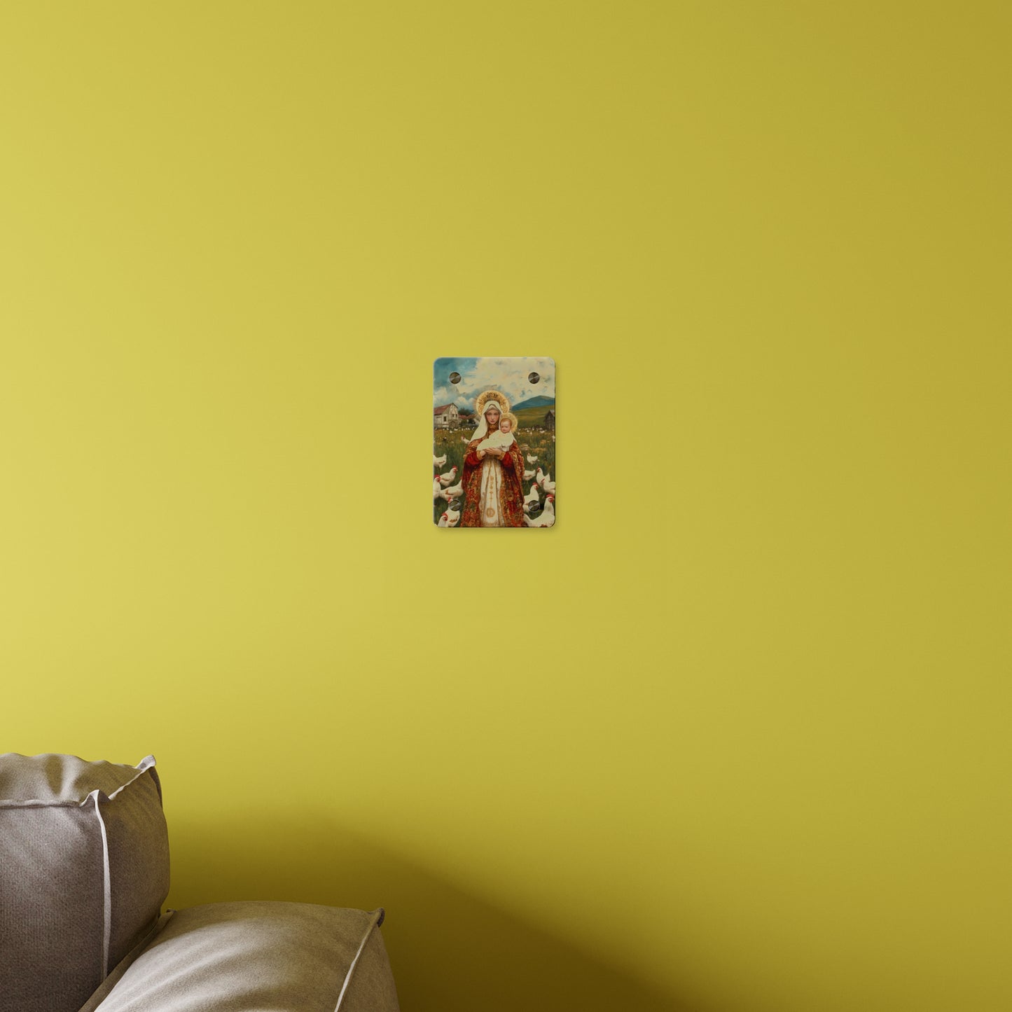 Our Lady of the Hens Acrylic Wall Art Panel - Ready to Hang Acrylic Print - Catholic Saint Art