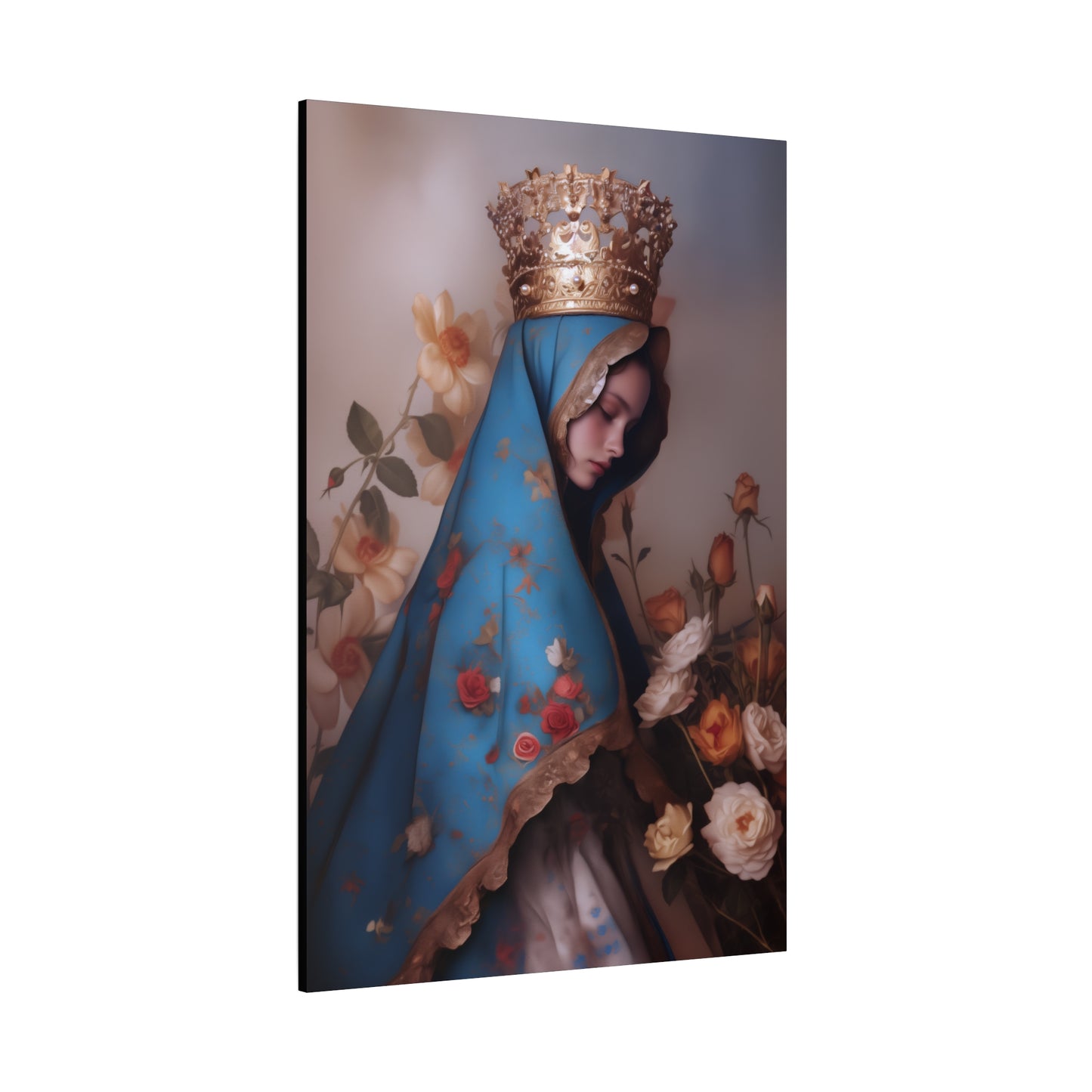 Our Lady of the Roses - Gallery Wrapped Canvas - Print - Religious Art for your Home - Catholic Art