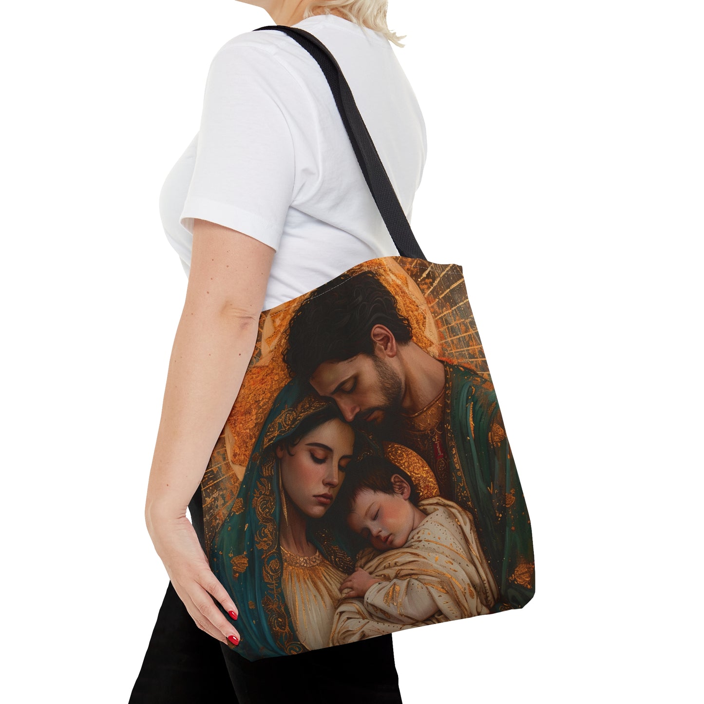 Divine Harmony - The Holy Family Tote Bag - Purse - Three sizes - Large Medium Small Art Bag - Catholic faith carry-all purse - Double Sided