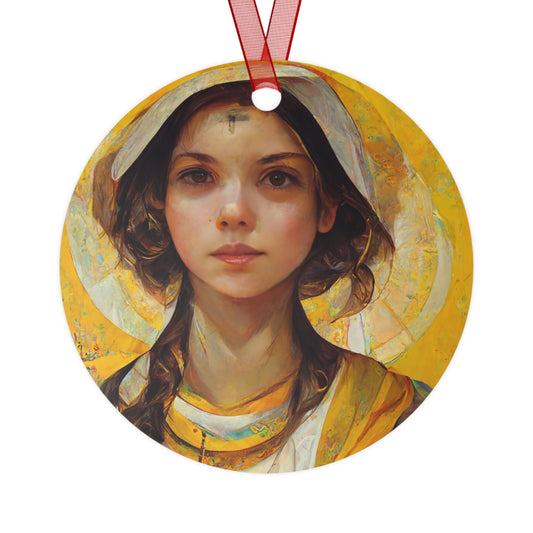 Saint Agatha Metal Ornament - Religious Holiday Christmas Ornament and Keepsake - Double sided Keepsake Religious Ornament