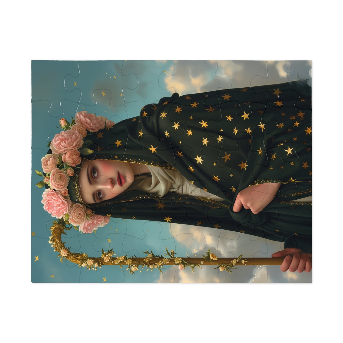 Saint Aldegund / Aldegundis - Puzzle and Keepsake Tin - Religious Jigsaw Puzzle (30, 110, 252, 500,1000-Piece) - Religious Puzzle