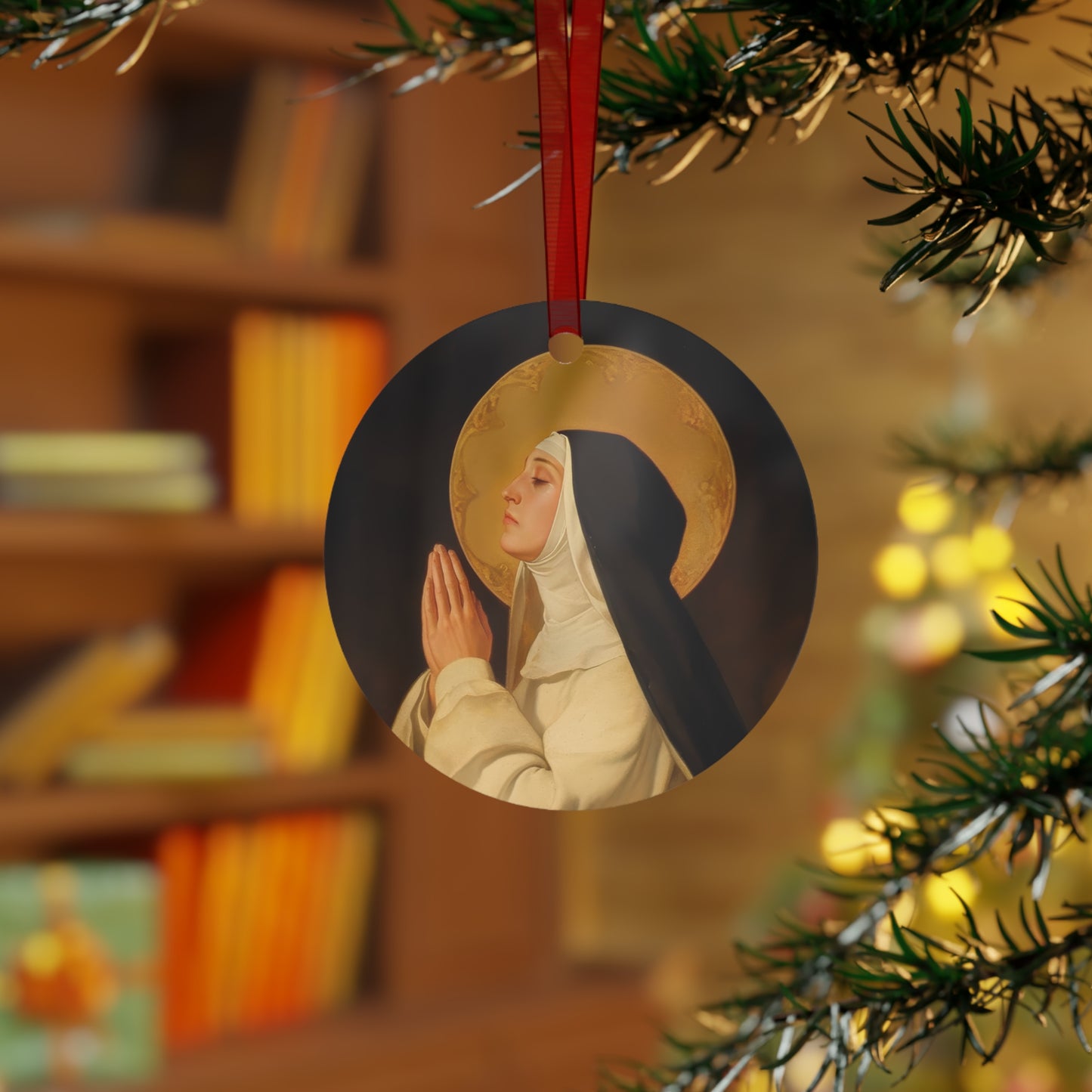 Saint Lutgardis Metal Ornament - Religious Holiday Christmas Ornament and Keepsake - Catholic Religious Keepsake