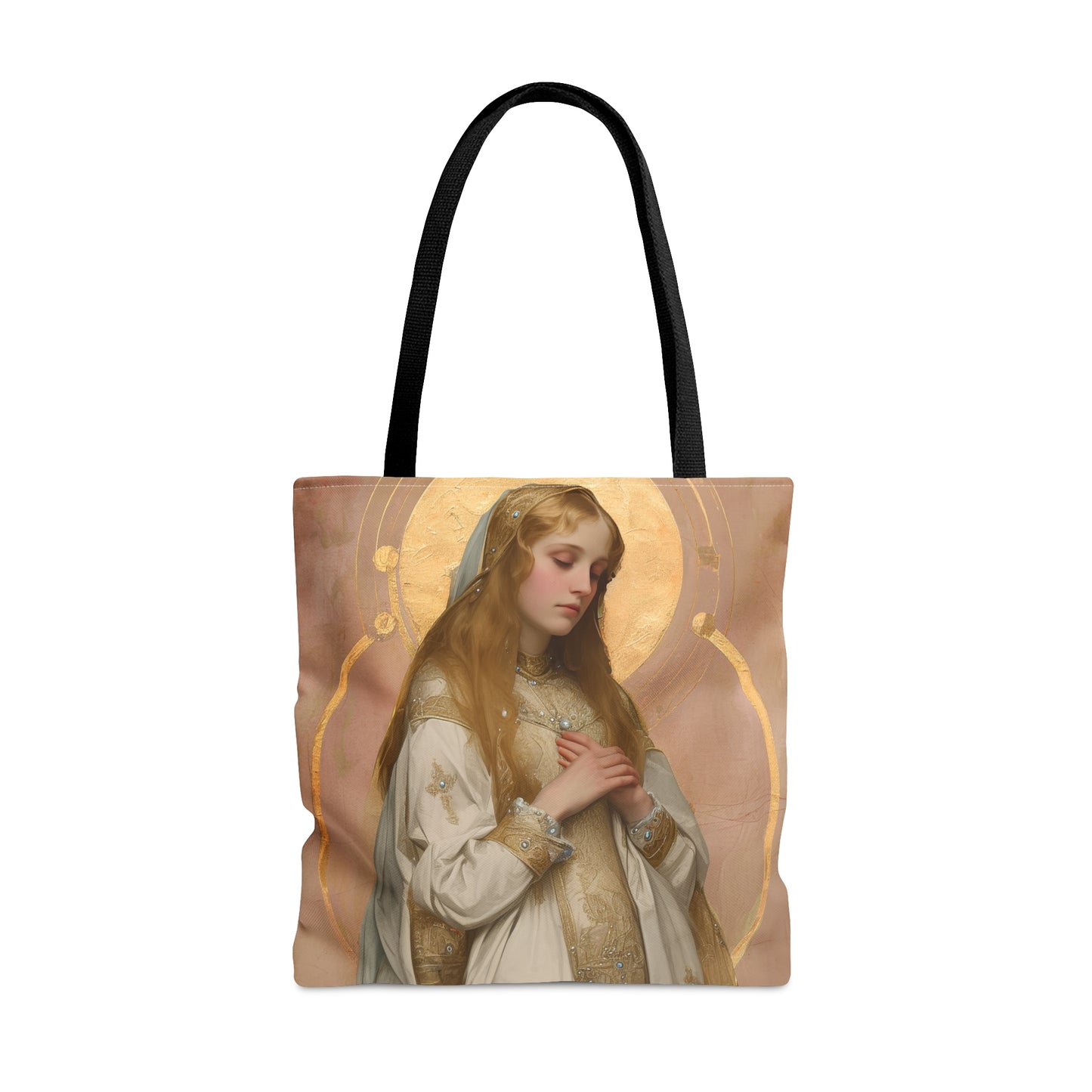 Saint Waldetrudis / Waltrude or Waudru Tote Bag - Purse - Three sizes - Large Medium Small Faith Art Bag - Catholic purse - Double Sided