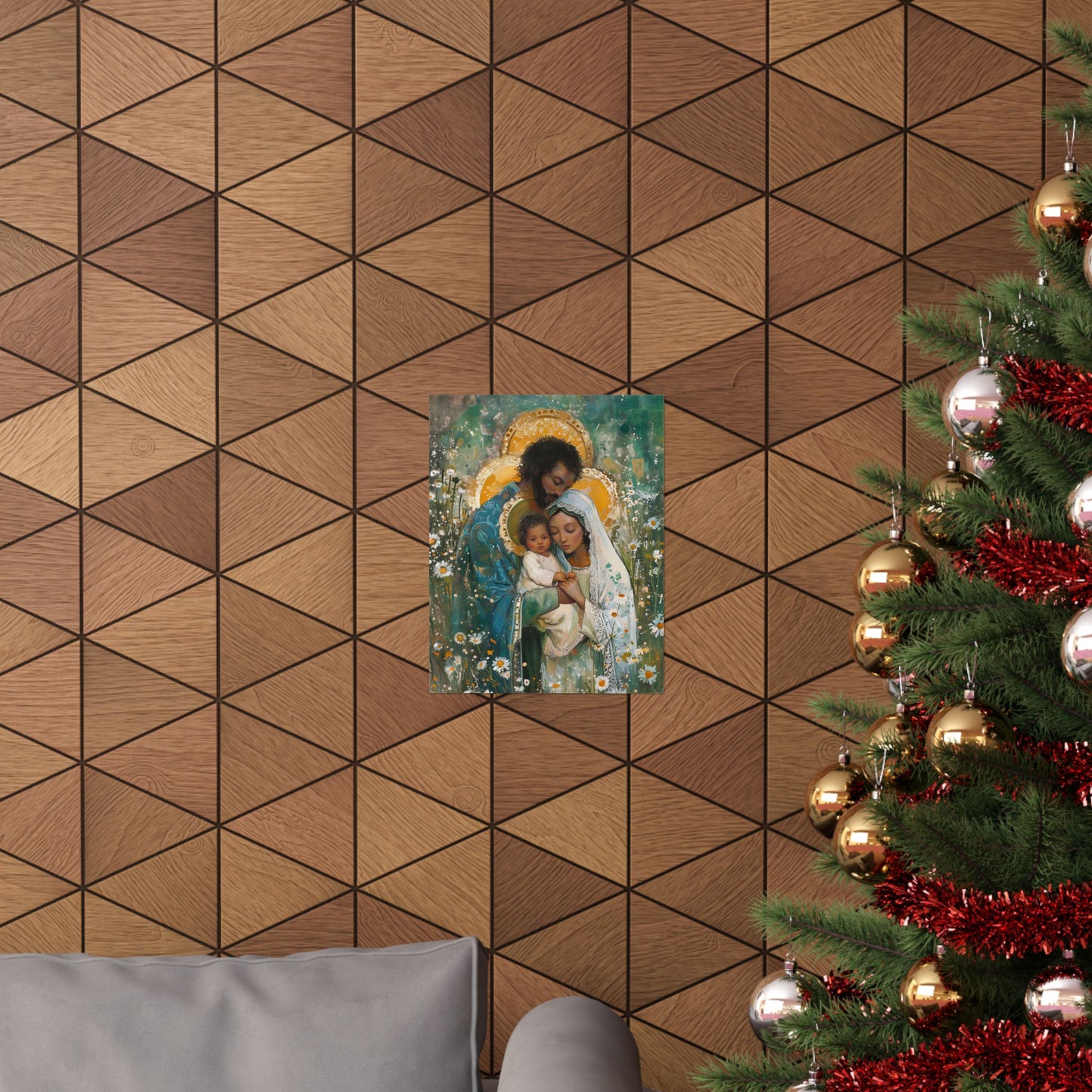 Sacred Sanctuary - Mary, Joseph, and the Infant Jesus - Sanctified Souls Print - Multiple Sizes - Premium Matte Vertical Posters