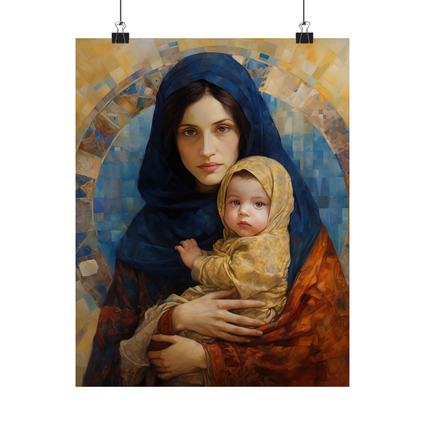 Maternal Seraph - Virgin Mary and Infant Jesus - Multiple Sizes - Premium Matte Vertical Posters - Christ Child and Mother Mary