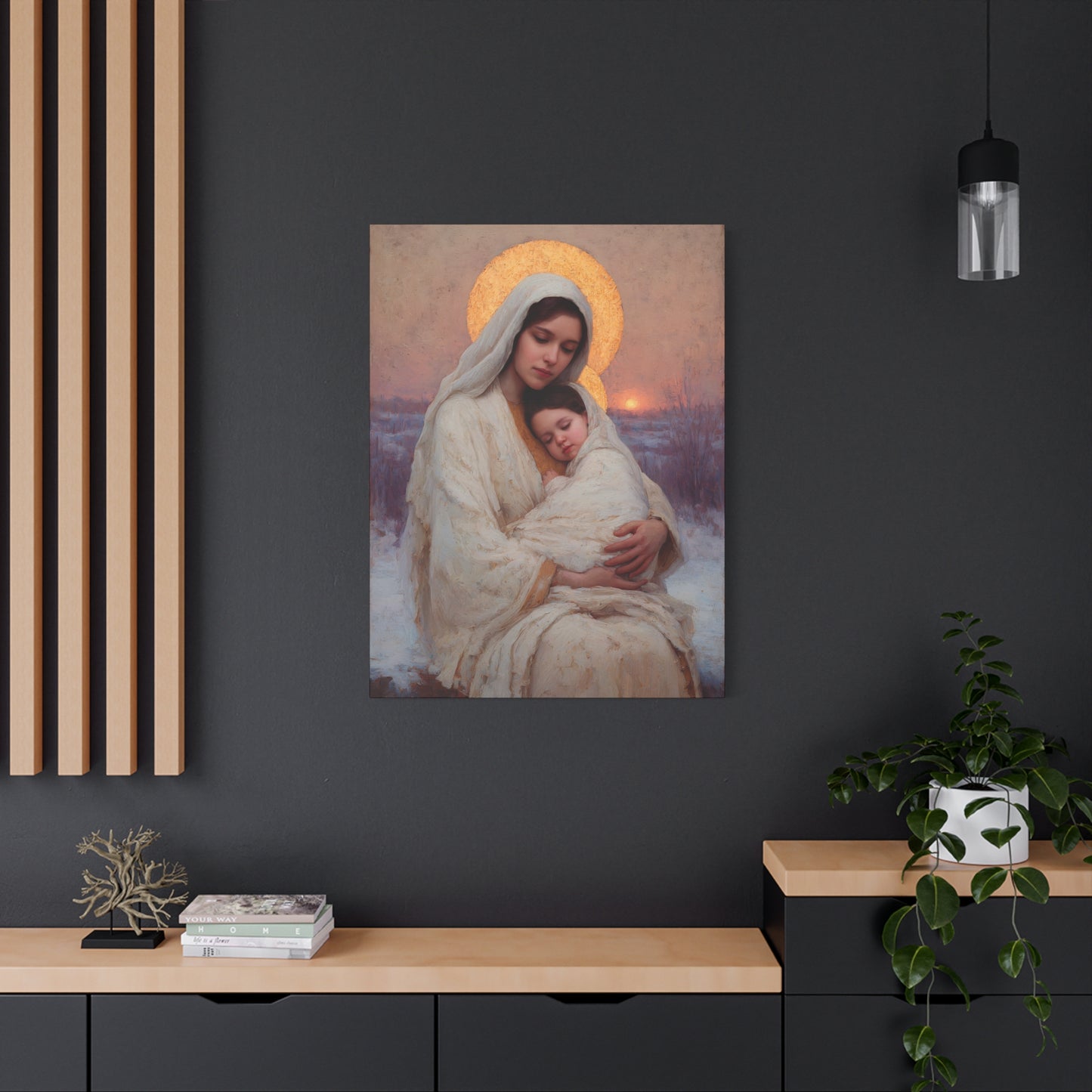 The Love That Stays - Mother Mary and the Christ Child - Gallery Wrapped Canvas - Print - Religious Art for your Home - Catholic Art Print