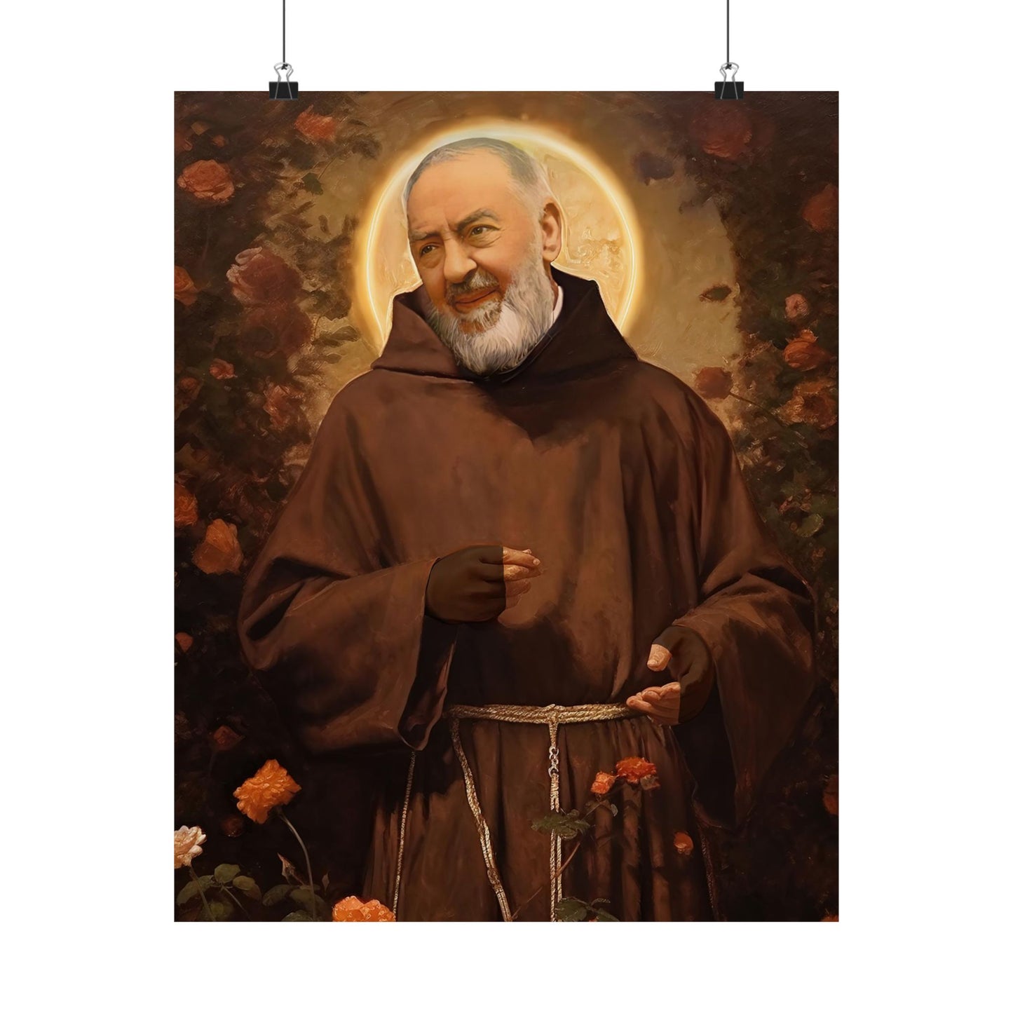 Saint Padre Pio Print - Sanctified Souls Print - Multiple Sizes - Premium Matte Vertical Posters
