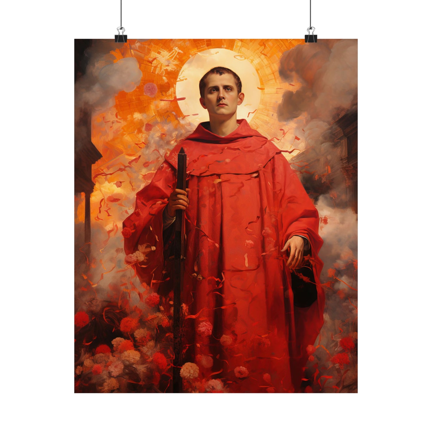 Saint Lawrence Deacon and Martyr  - Sanctified Souls Print - Multiple Sizes - Premium Matte Vertical Posters