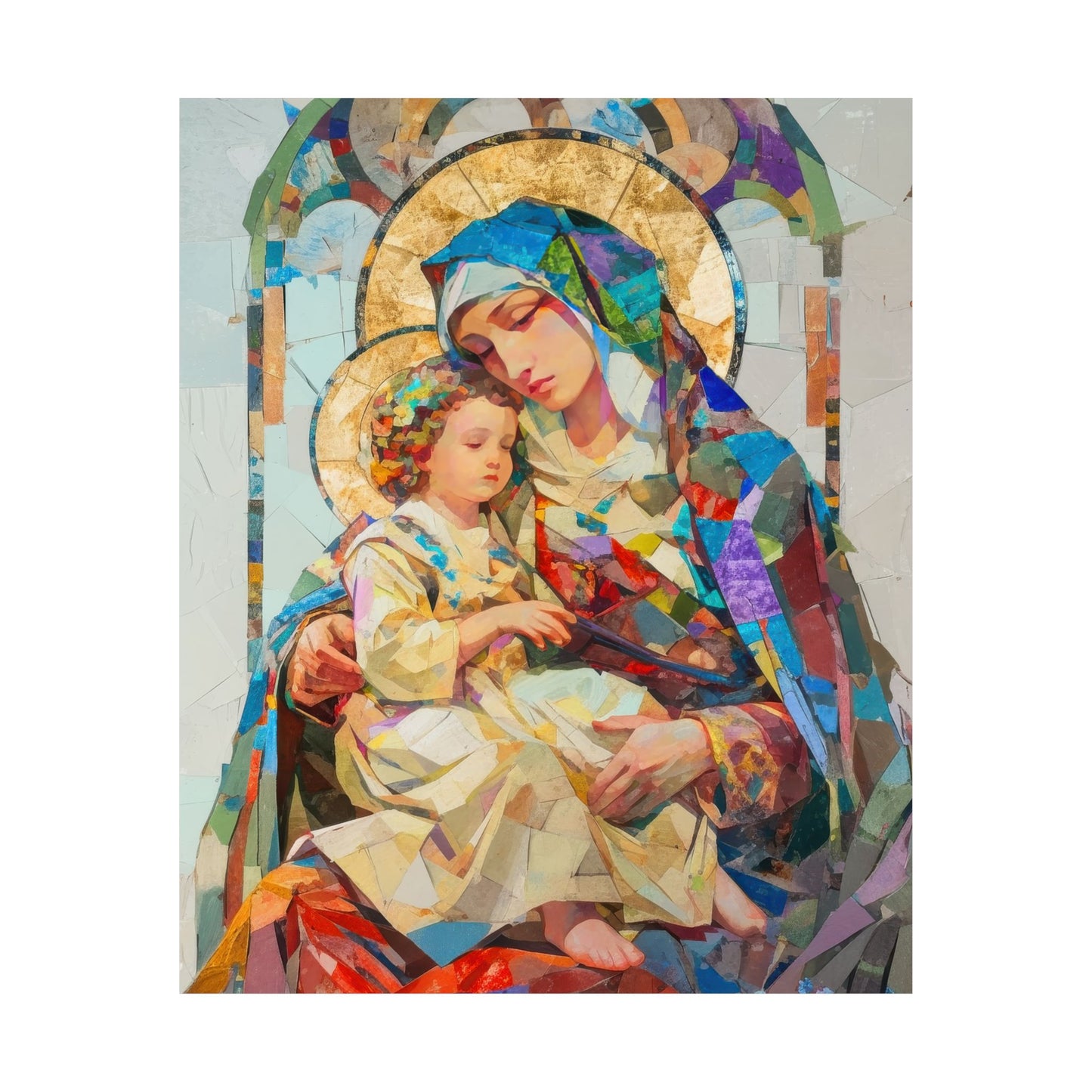 Virgin Mary - Light of All Saints Poster Print - Sanctified Souls Print - Multiple Sizes - Premium Posters - Catholic Art
