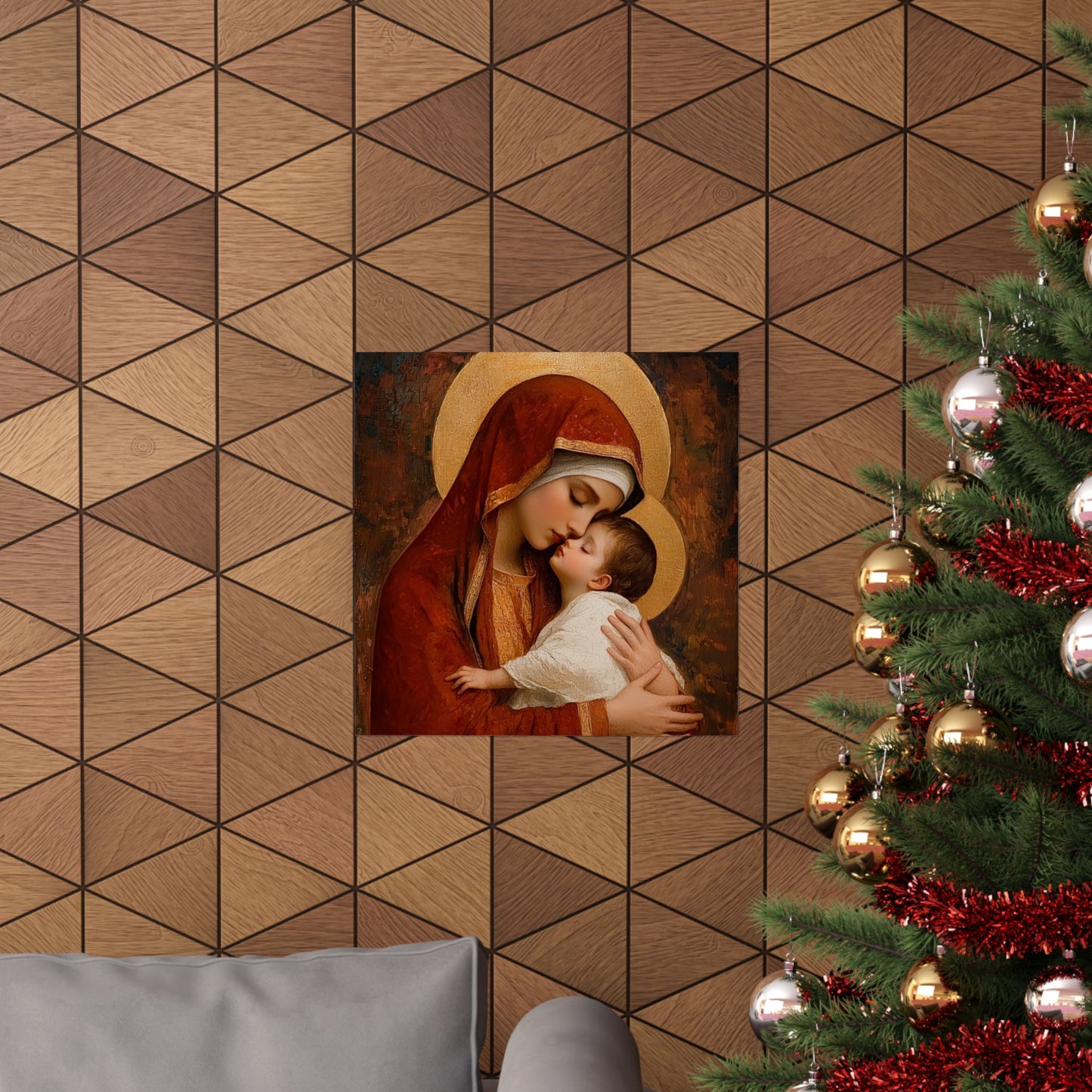 Our Lady of Tenderness - Mother Mary and the Christ Child - Marian Art - Sanctified Souls Print - Multiple Sizes - Premium Vertical Posters