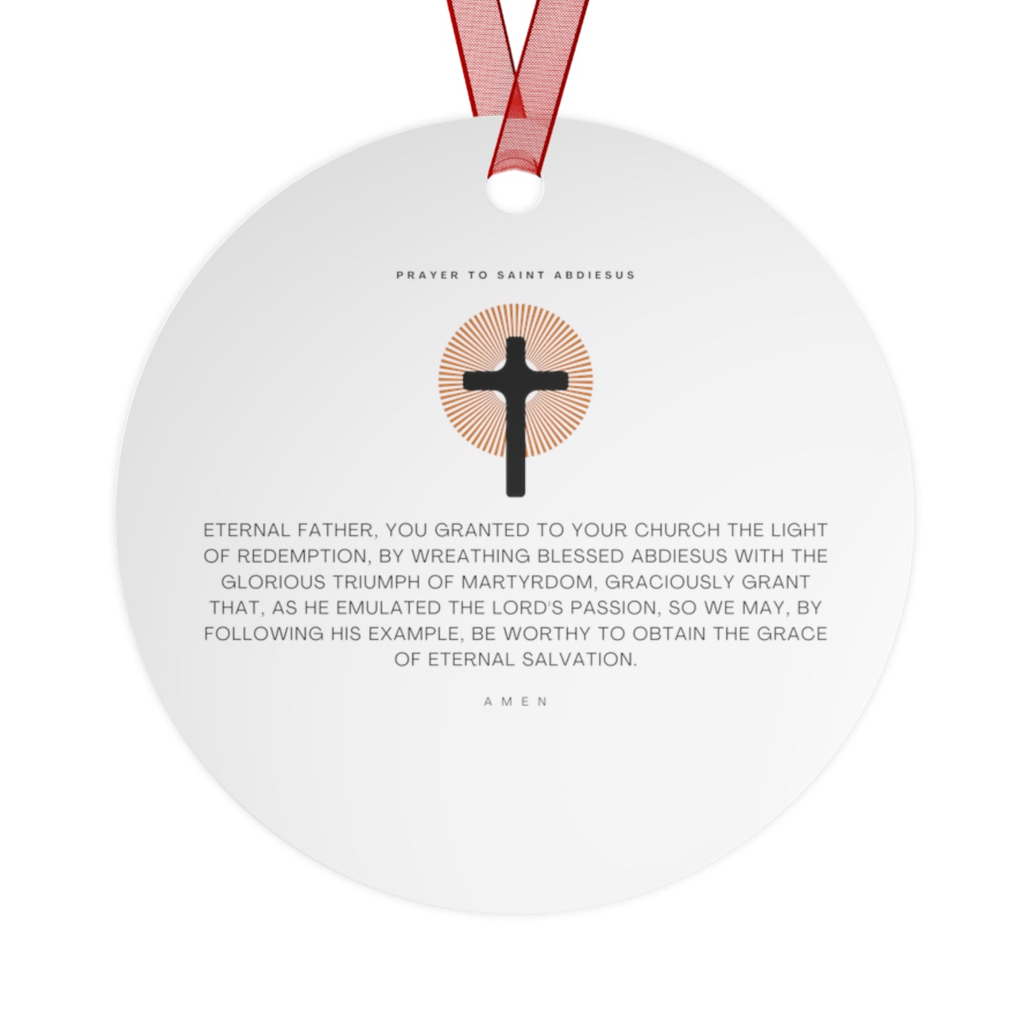 Saint Abdiesus Metal Ornament - Religious Holiday Christmas Ornament and Keepsake - Double sided Keepsake Religious Ornament