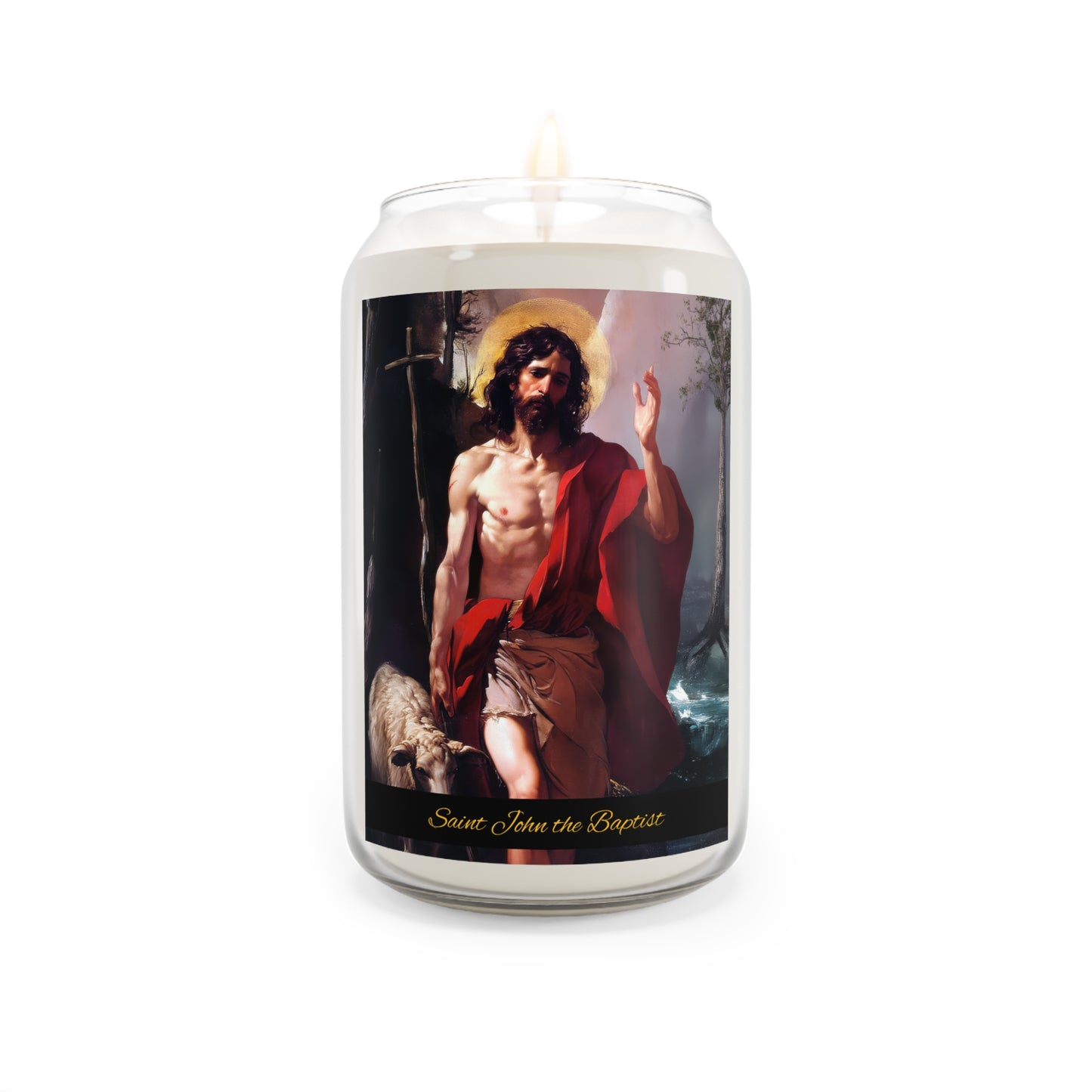 Saint John the Baptist - Scented Prayer Candle, 13.75oz -  Candle - Catholic Art - prayer room Scented Candle - Religious Saint