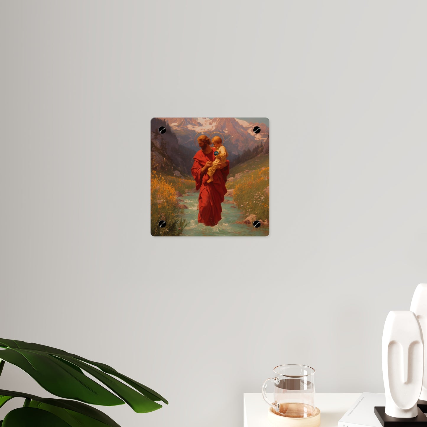 Saint Christopher Wall Art Panel - Ready to Hang Acrylic Print - Catholic Saint Art - Patron Saint Print - No Frame needed