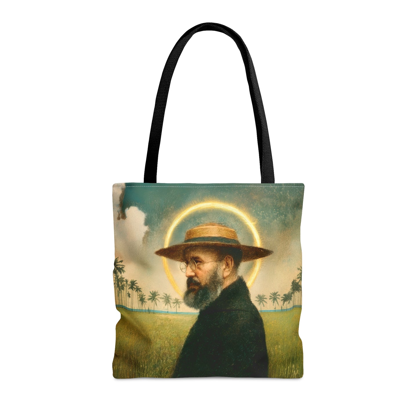 Saint Damien of Molokai Tote Bag - Large Medium Small Faith Art Bag - Catholic Faith Purse - Double Sided