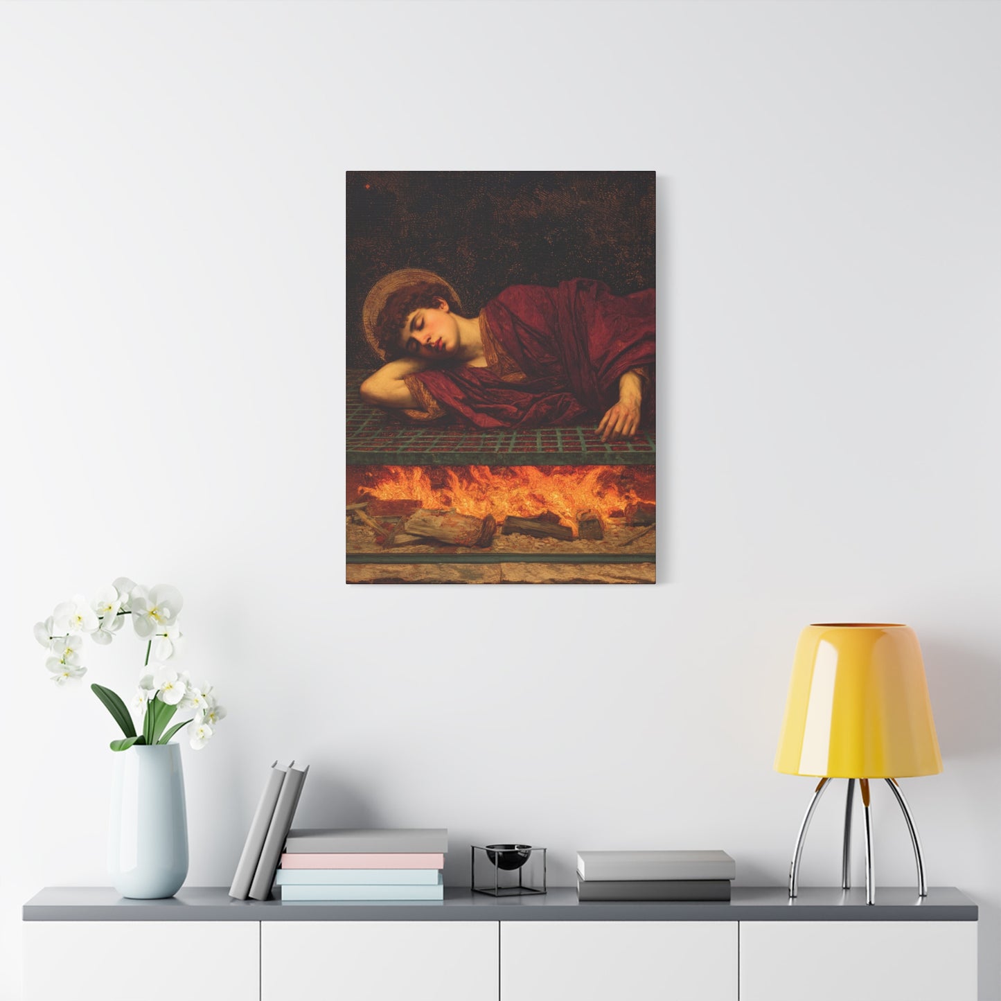 Saint Lawrence -  Museum Wrapped Canvas - Sanctified Souls Print - Religious Art for your Home - Catholic Patron Saint Art