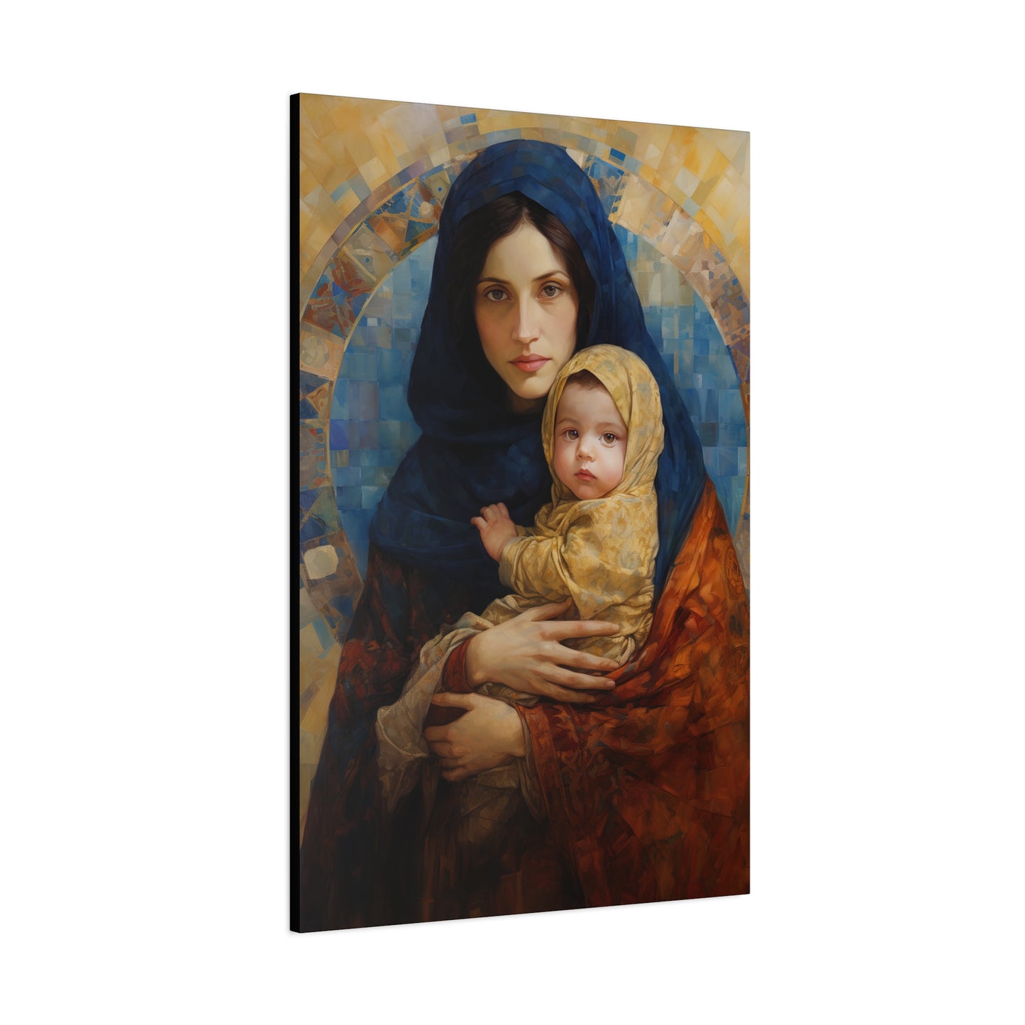 Maternal Seraph - Virgin Mary and Infant Jesus - Museum Wrapped Canvas - Religious Art for your Home - Catholic Art - Mary and Christ Child