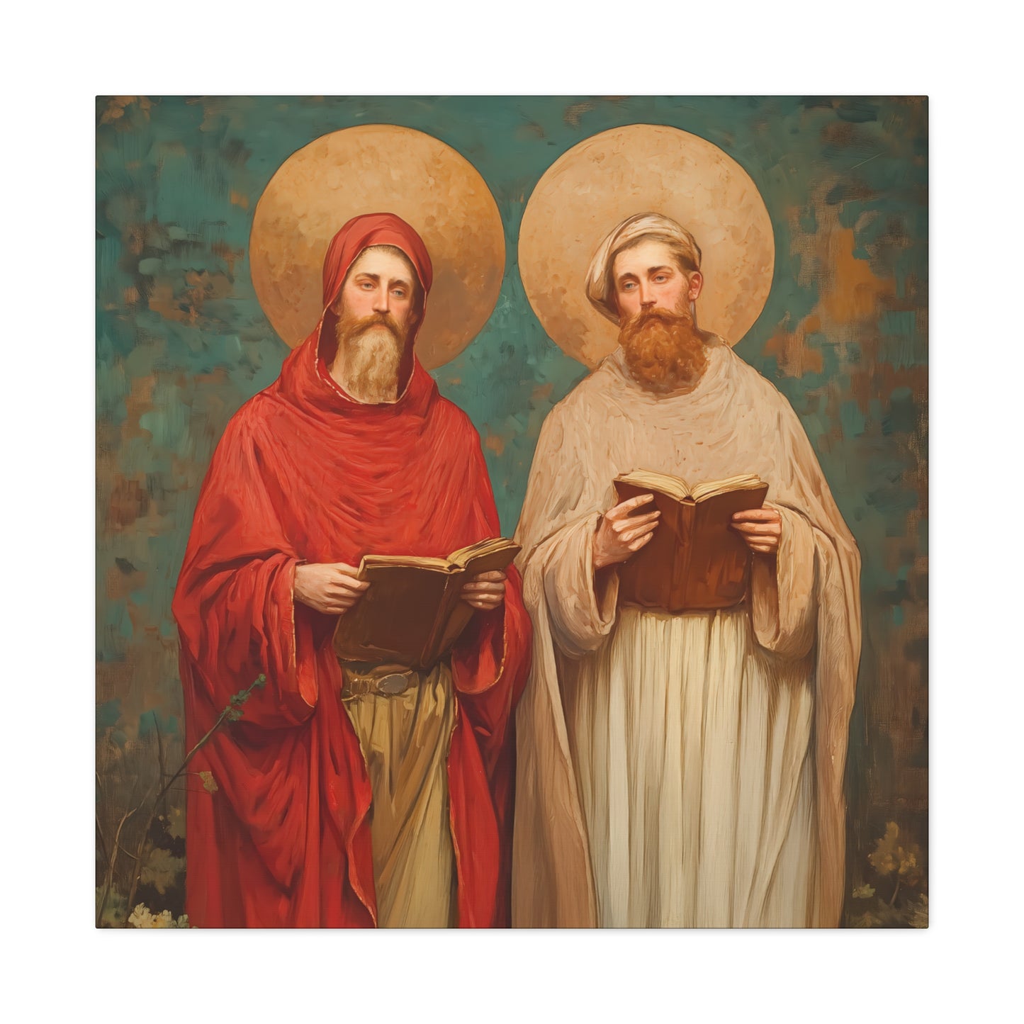 Saints Cosmas and Damian - Multiple Sizes - Catholic Home art - Museum Wrapped Canvas - Sanctified Souls Print - Catholic Martyr Art