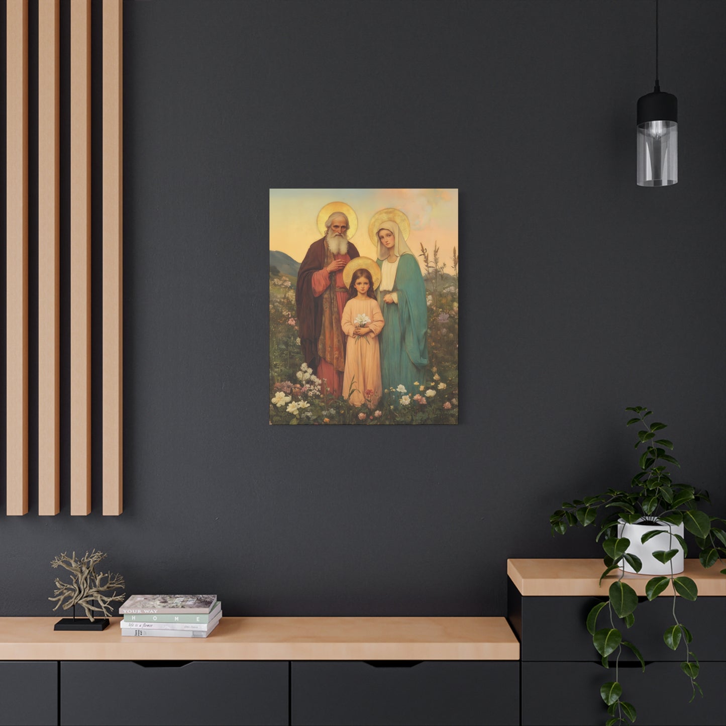 Saints Joachim and Anne with Young Mary - Gallery Wrapped Canvas - Print - Religious Art for your Home - Catholic Art