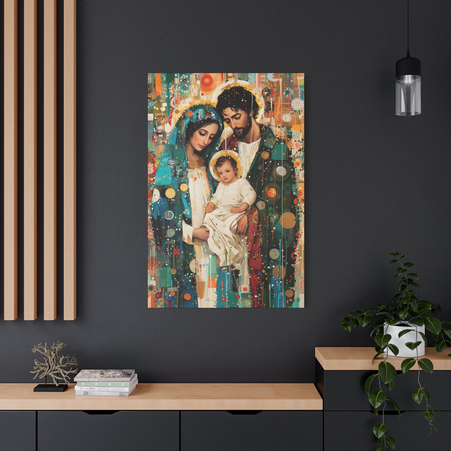 Eternal Light - Mary, Joseph, and the Christ Child - Museum Wrapped Canvas - Sanctified Souls Print - Religious Art - Holy Family Art
