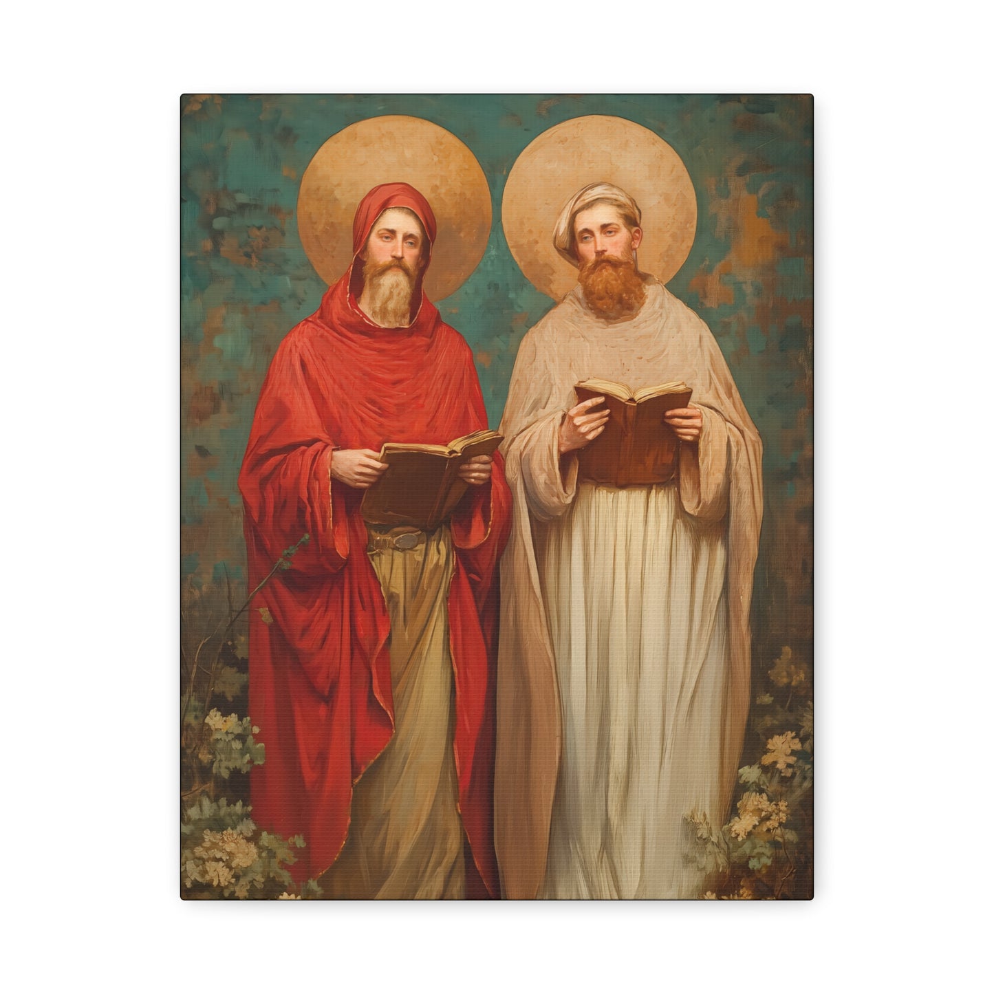 Saints Cosmas and Damian - Multiple Sizes - Catholic Home art - Museum Wrapped Canvas - Sanctified Souls Print - Catholic Martyr Art