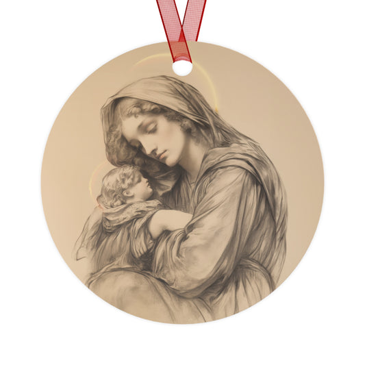 Grace Unveiled - The Nativity of the Virgin Mary Metal Ornament - Religious Holiday Christmas Keepsake - Religious Catholic Tree Ornament