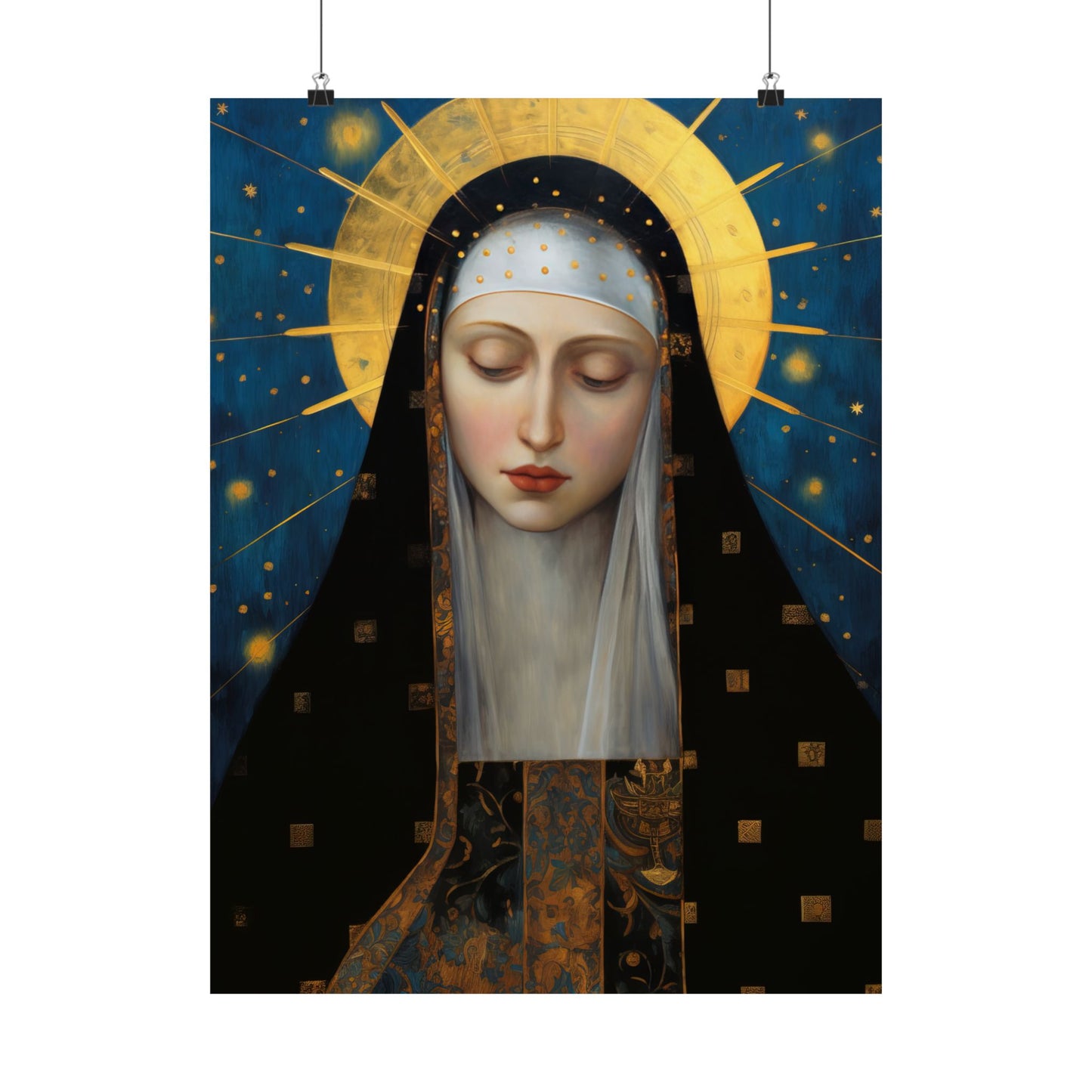 Saint Brigid of Sweden - Sanctified Souls Print - Multiple Sizes - Premium Matte Vertical Posters - Catholic Religious Art for the home