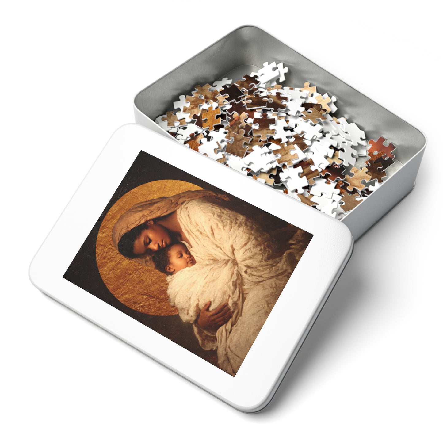 Our Lady of the Manger - Mother Mary and the Christ Child - Puzzle & Keepsake Tin - Religious Jigsaw Puzzle (30, 110, 252, 500,1000-Piece)