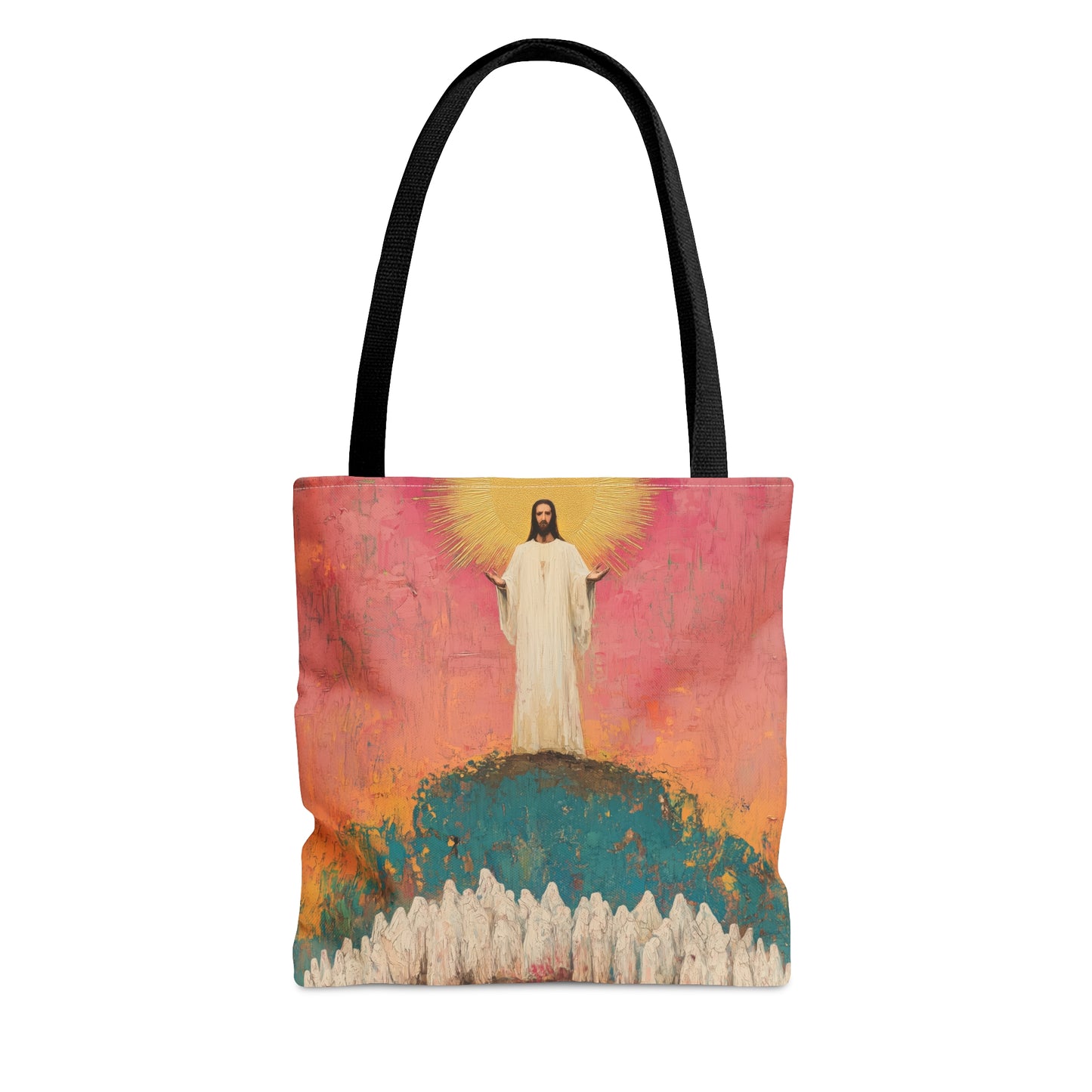 Light Pierced the Abyss Tote Bag - Large Medium Small Faith Art Bag - Catholic Faith Purse - Double Sided