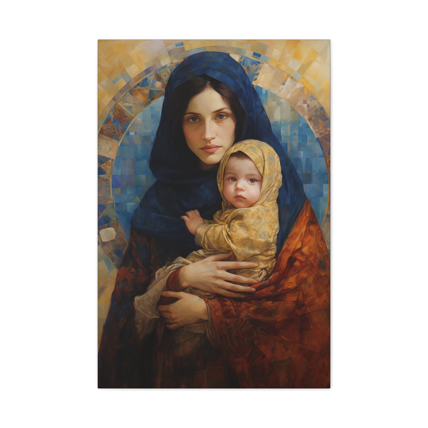 Maternal Seraph - Virgin Mary and Infant Jesus - Museum Wrapped Canvas - Religious Art for your Home - Catholic Art - Mary and Christ Child