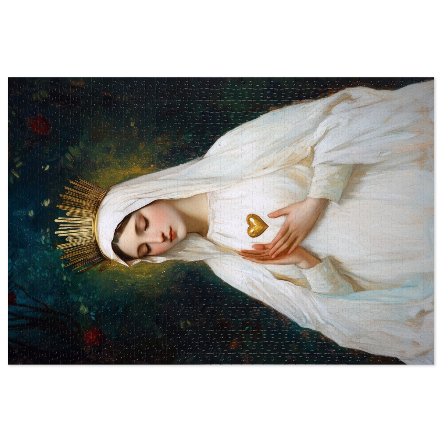 Our Lady of Beauraing - Our Lady of the Golden Heart - Marian Art - Puzzle - Keepsake Tin - Jigsaw Puzzle (30, 110, 252, 500,1000-Piece)