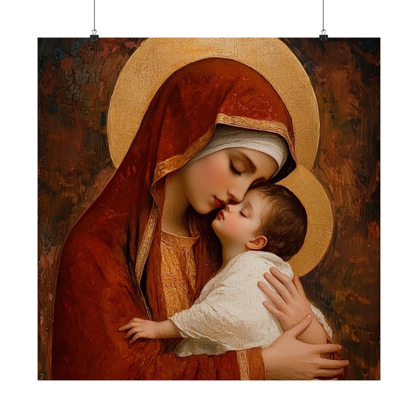 Our Lady of Tenderness - Mother Mary and the Christ Child - Marian Art - Sanctified Souls Print - Multiple Sizes - Premium Vertical Posters