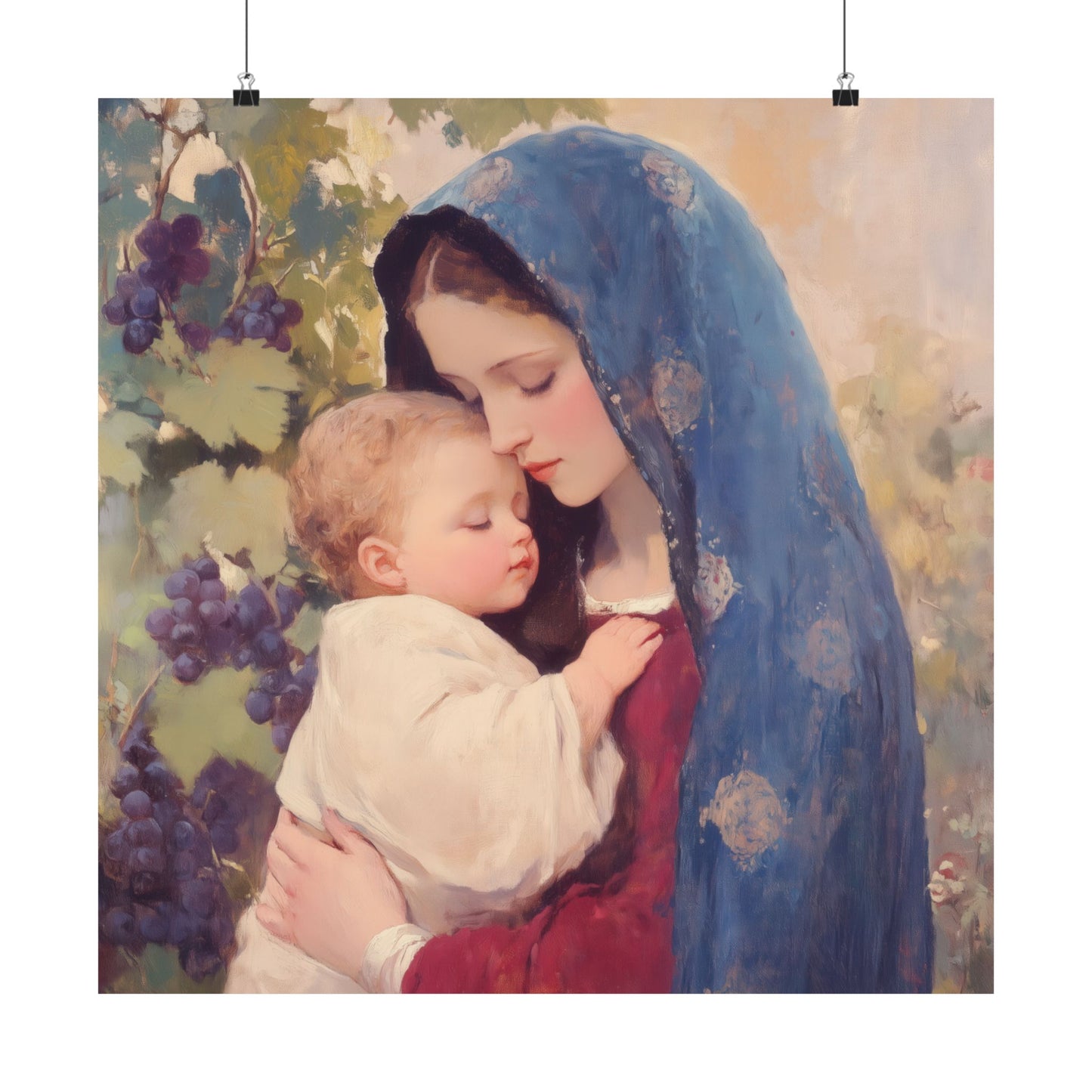 Our Lady of the Grapes / Out Lady of the Harvest - Sanctified Souls Print - Multiple Sizes - Premium Matte Vertical Posters - Mother Mary