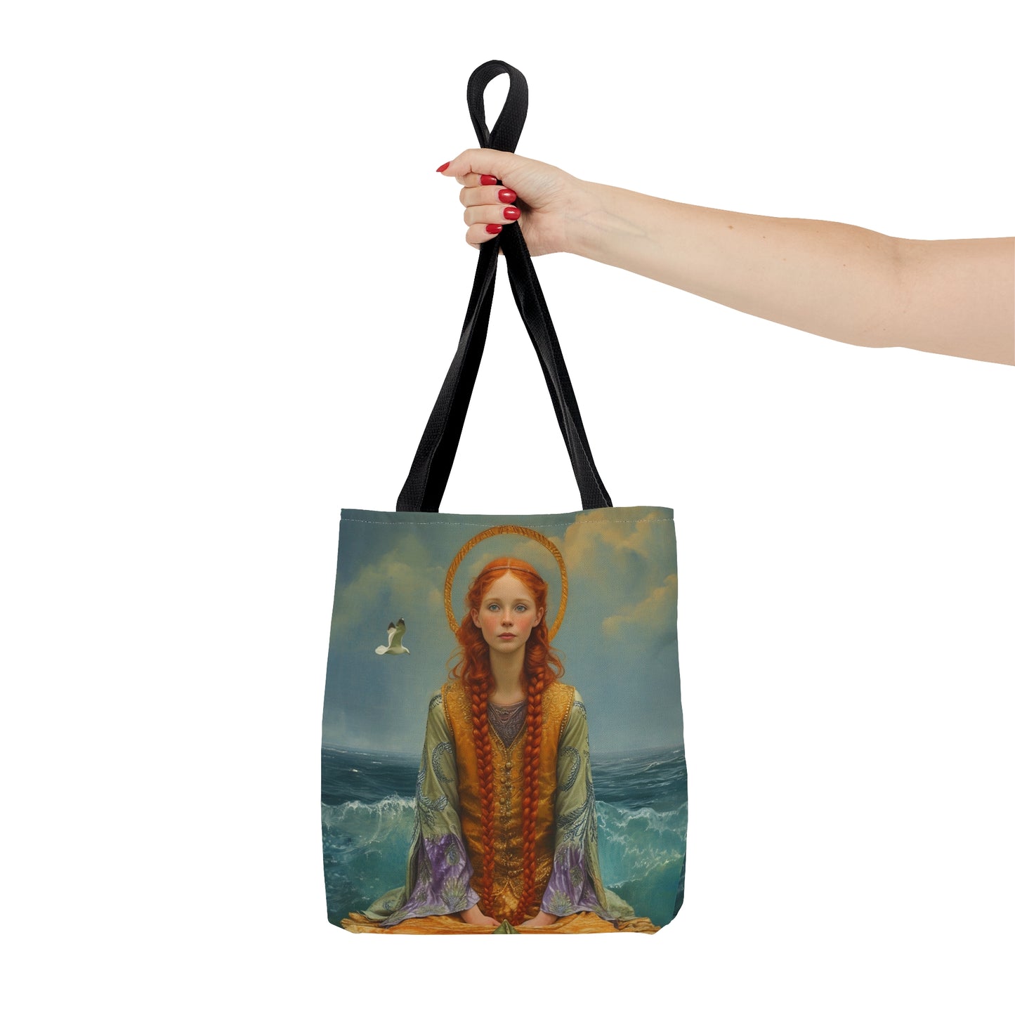 Saint Ia of Cornwall Tote Bag - Large Medium Small Faith Art Bag - Carry all reusable Art purse - Double Sided - Religious Saint Art