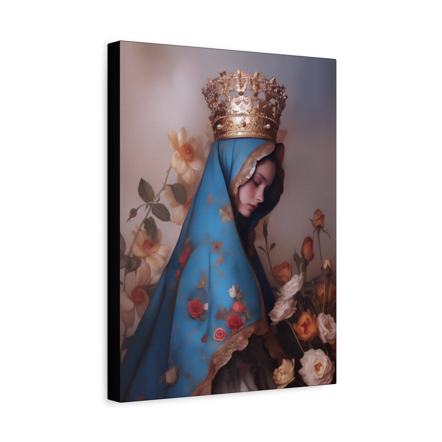 Our Lady of the Roses - Gallery Wrapped Canvas - Print - Religious Art for your Home - Catholic Art