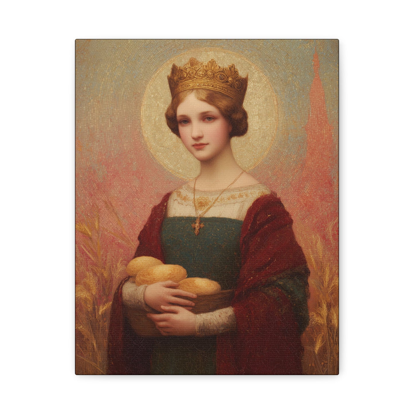 Saint Elizabeth of Hungary - Gallery Wrapped Canvas - Print - Religious Art for your Home - Catholic Patron Saint Art - Princess