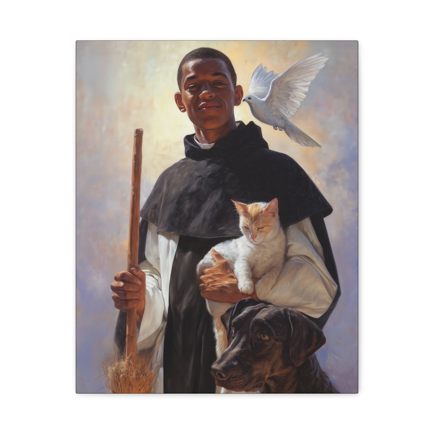 Saint Martin de Porres - Gallery Wrapped Canvas - Print - Religious Art for your Home - Catholic Art