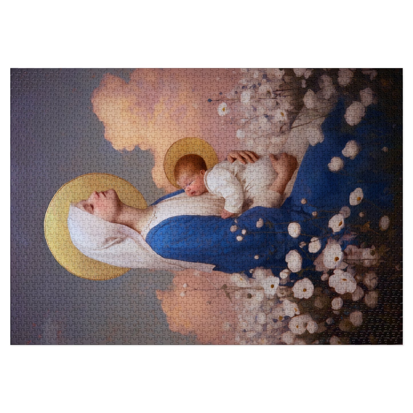 Our Lady Among the Flowers - Puzzle and Tin - Religious Jigsaw Puzzle (30, 110, 252, 500,1000) - Gift Catholic Families - Catholic Christmas