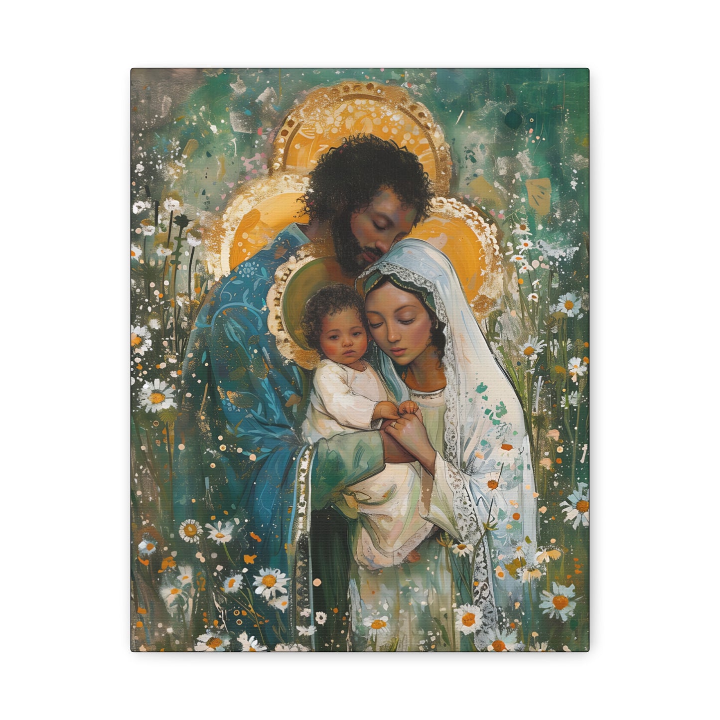 Sacred Sanctuary - Mary, Joseph, and the Infant Jesus  - Museum Wrapped Canvas - Sanctified Souls Print - Religious Art - The Holy Family