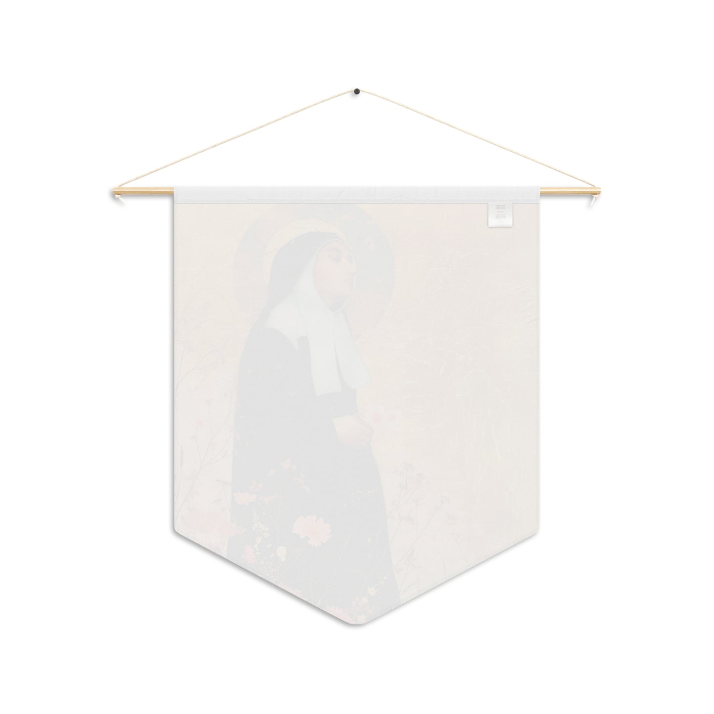 Saint Bernadette Pennant / Banner / Wall Hanging - Prayer room art - Catholic Home - 18" x 21"