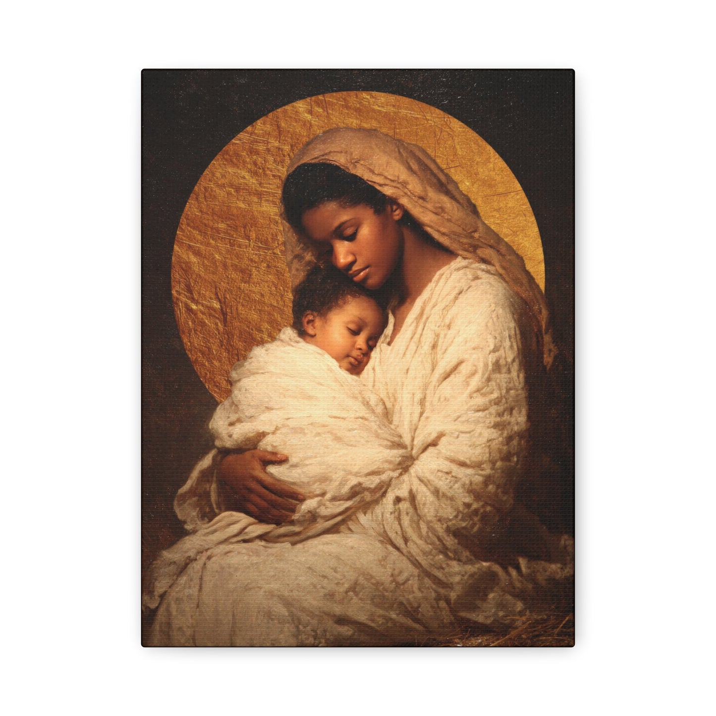 Our Lady of the Manger - Mother Mary and the Christ Child - Gallery Wrapped Canvas - Print - Religious Art for your Home - Catholic