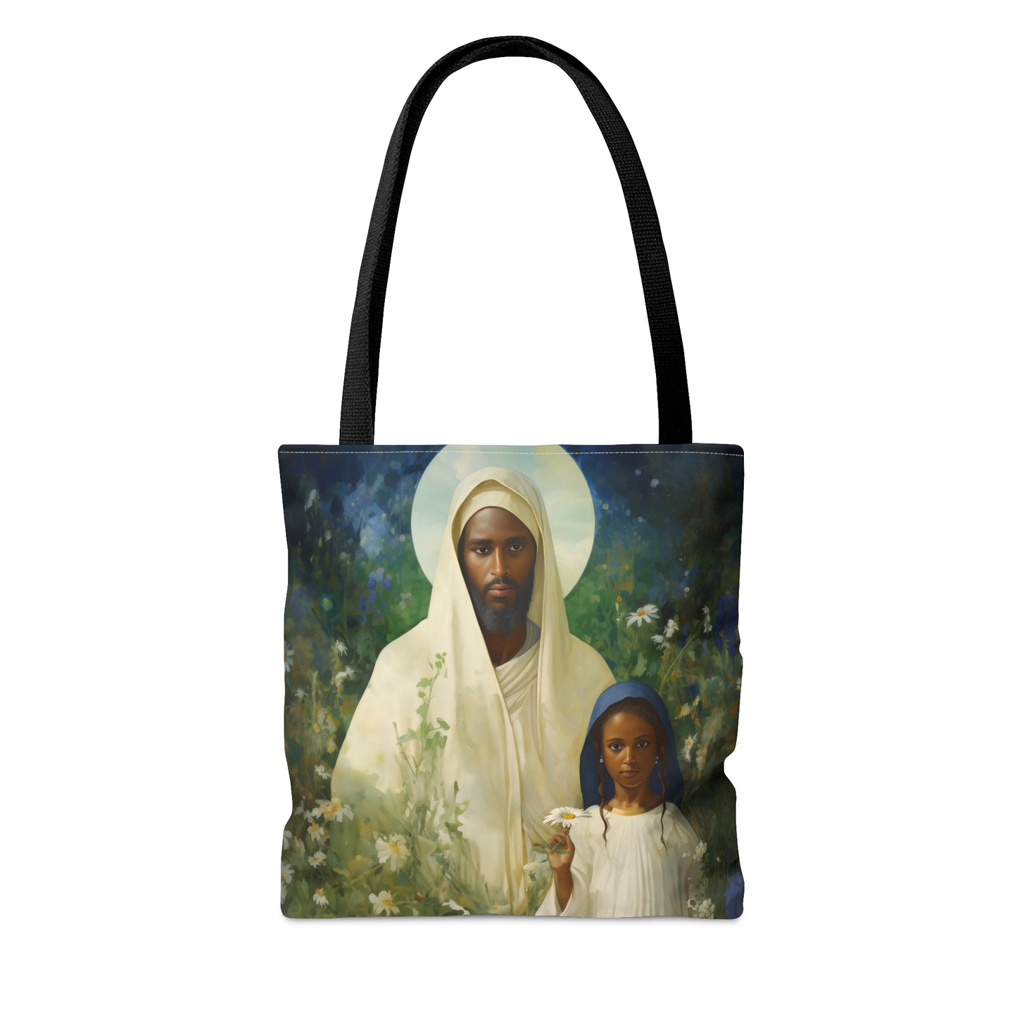 Saint Joachim Tote Bag - Father of Virgin Mary - Patron Saint of Fathers - Catholic faith inspired carry-all purse - Double Sided Bag