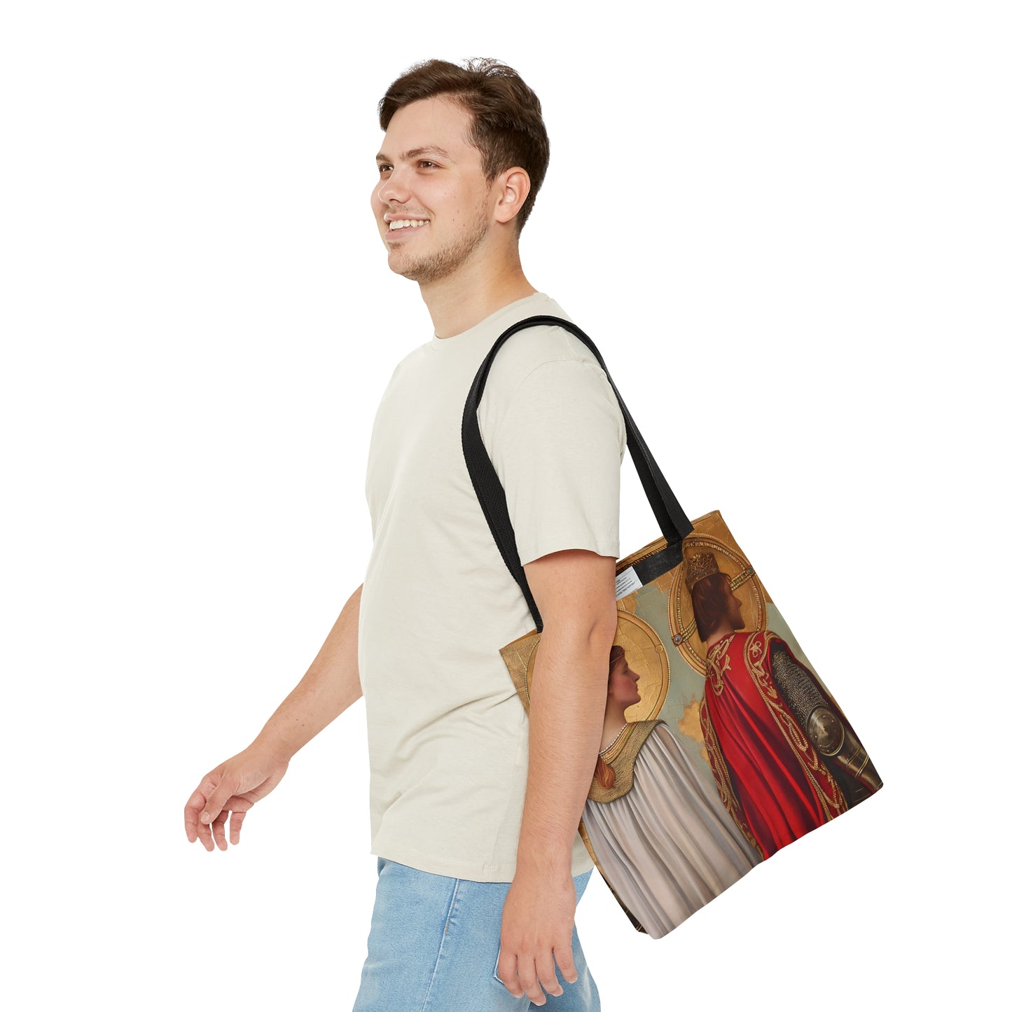 Saint Gwladys and Saint Gwynlly Tote Bag - Large Medium Small Faith Art Bag - Catholic Faith Purse - Religious Carry All Reusable Tote Bag