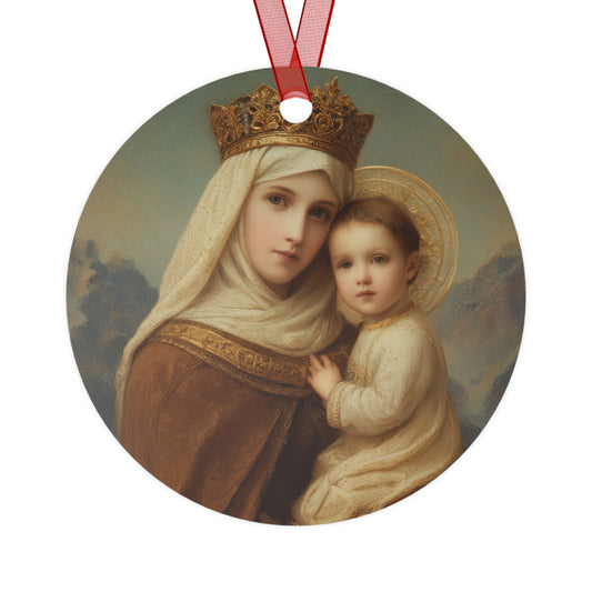 A Cord Between Heaven and Earth - Our Lady of Mount Carmel Ornament - Religious Holiday Christmas Ornament and Keepsake - Double sided